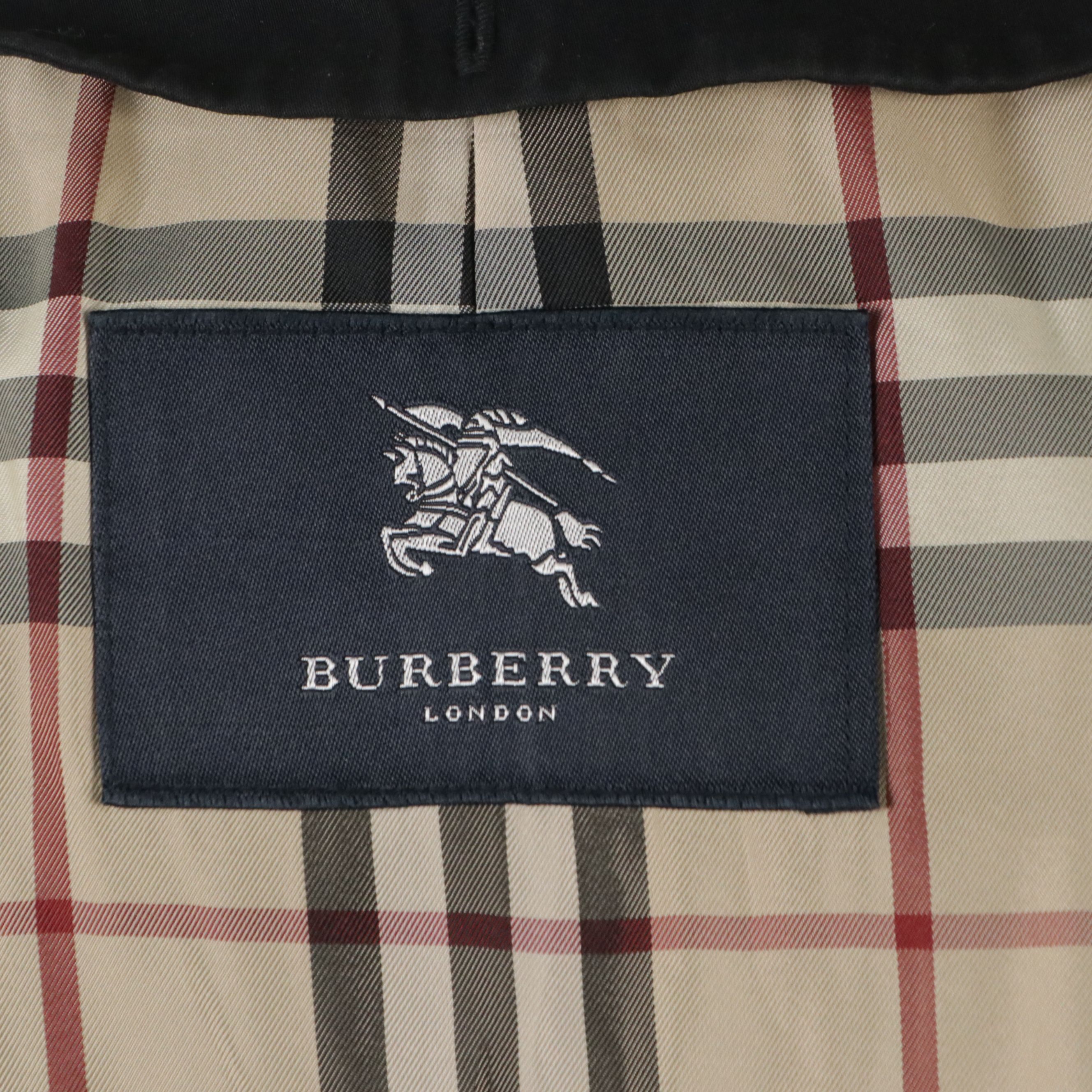 Burberry London Double-Breasted Trench Coat in PU Coated Cotton