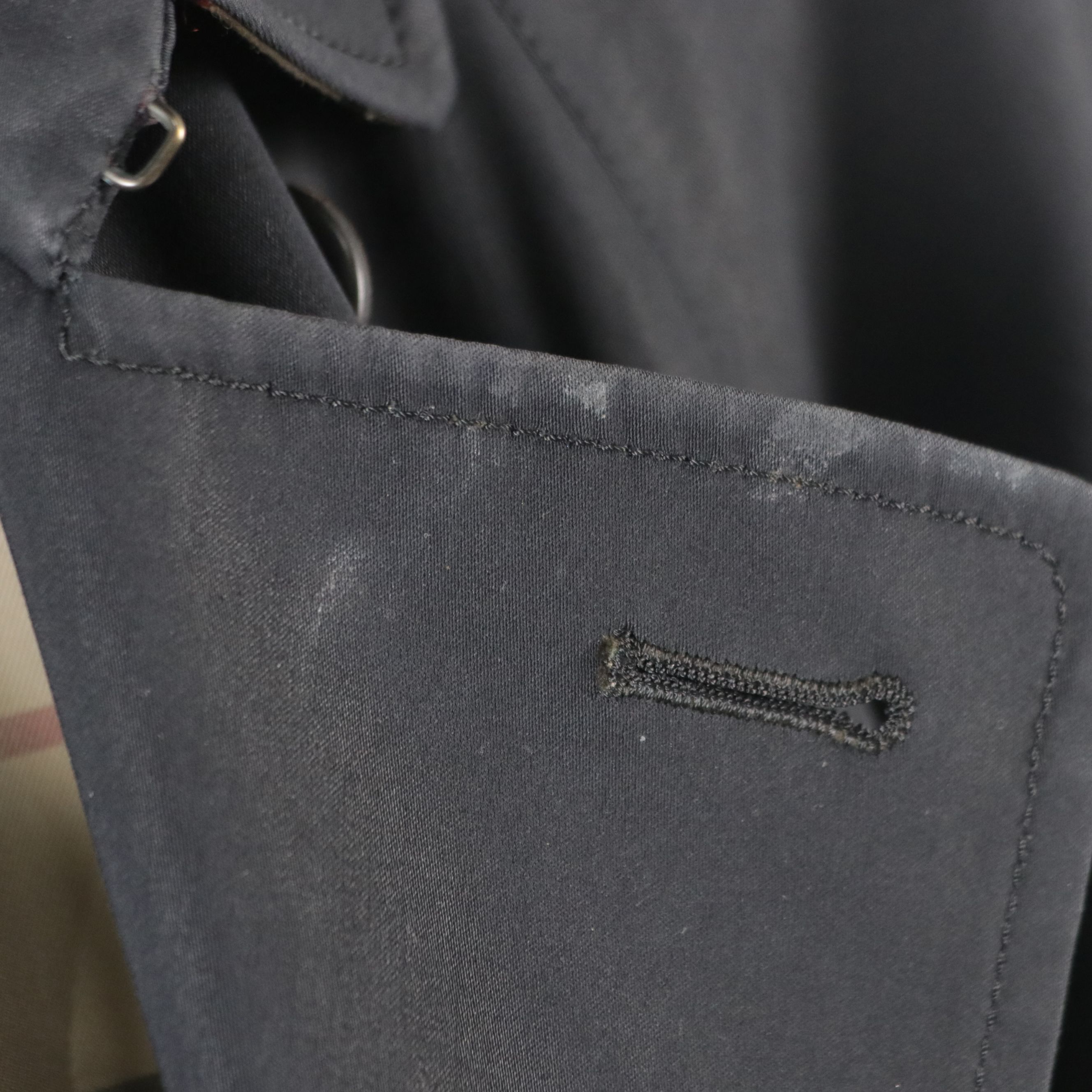 Burberry London Double-Breasted Trench Coat in PU Coated Cotton