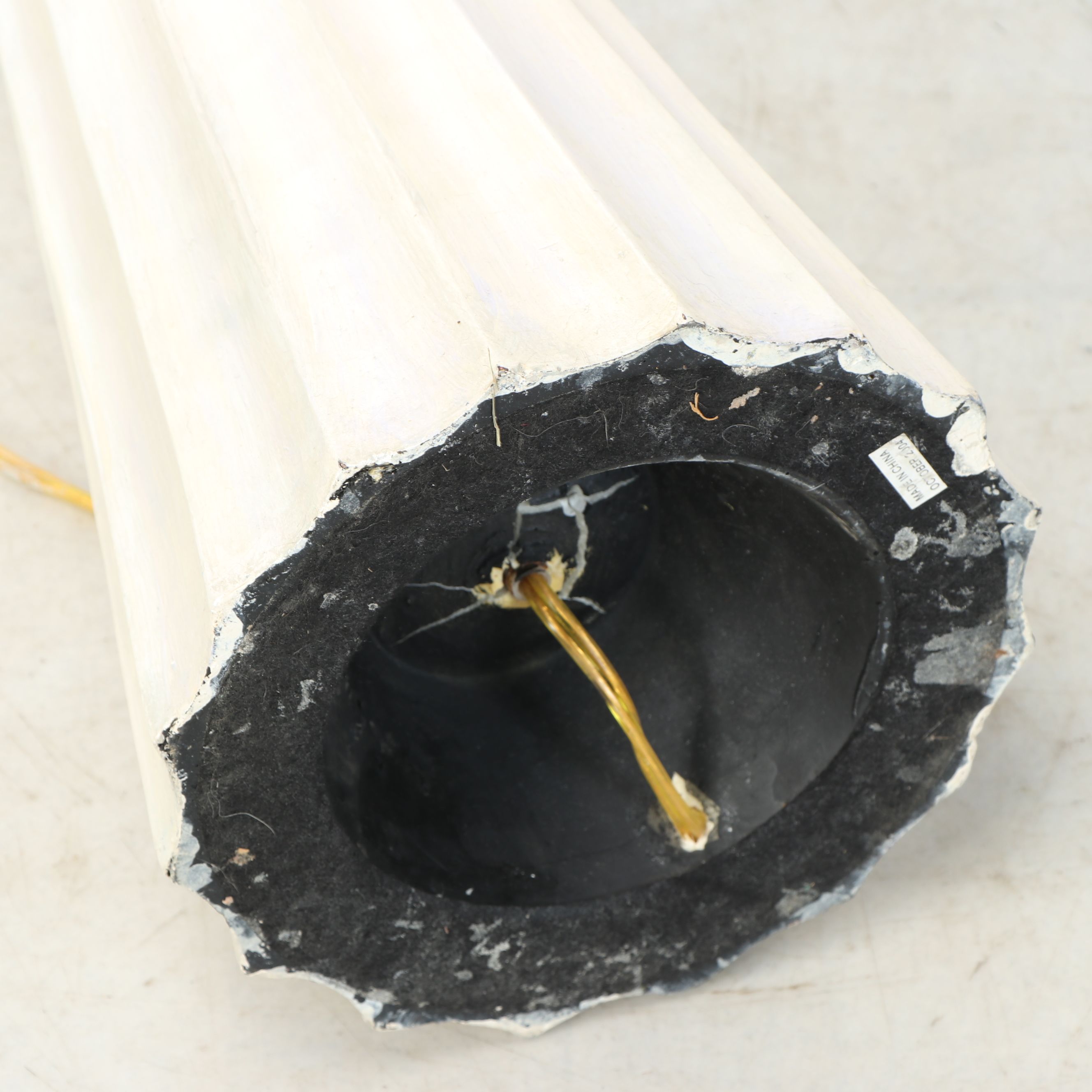 Postmodern Style Silver Finish Floor Lamp with Textured Drum Shade