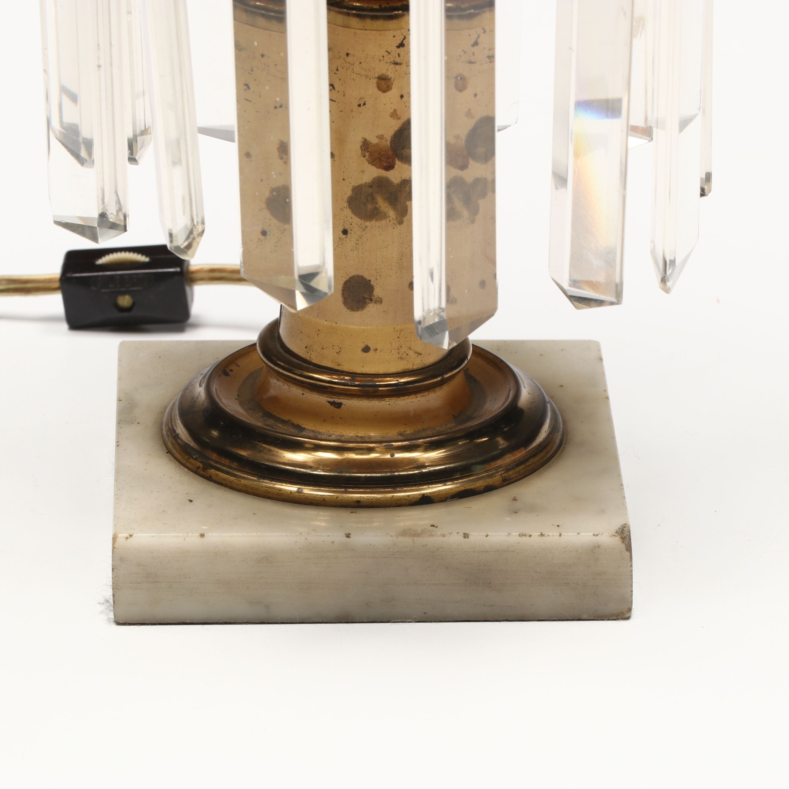 Bohemian Style Etched Glass and Crystal Accent Lamp