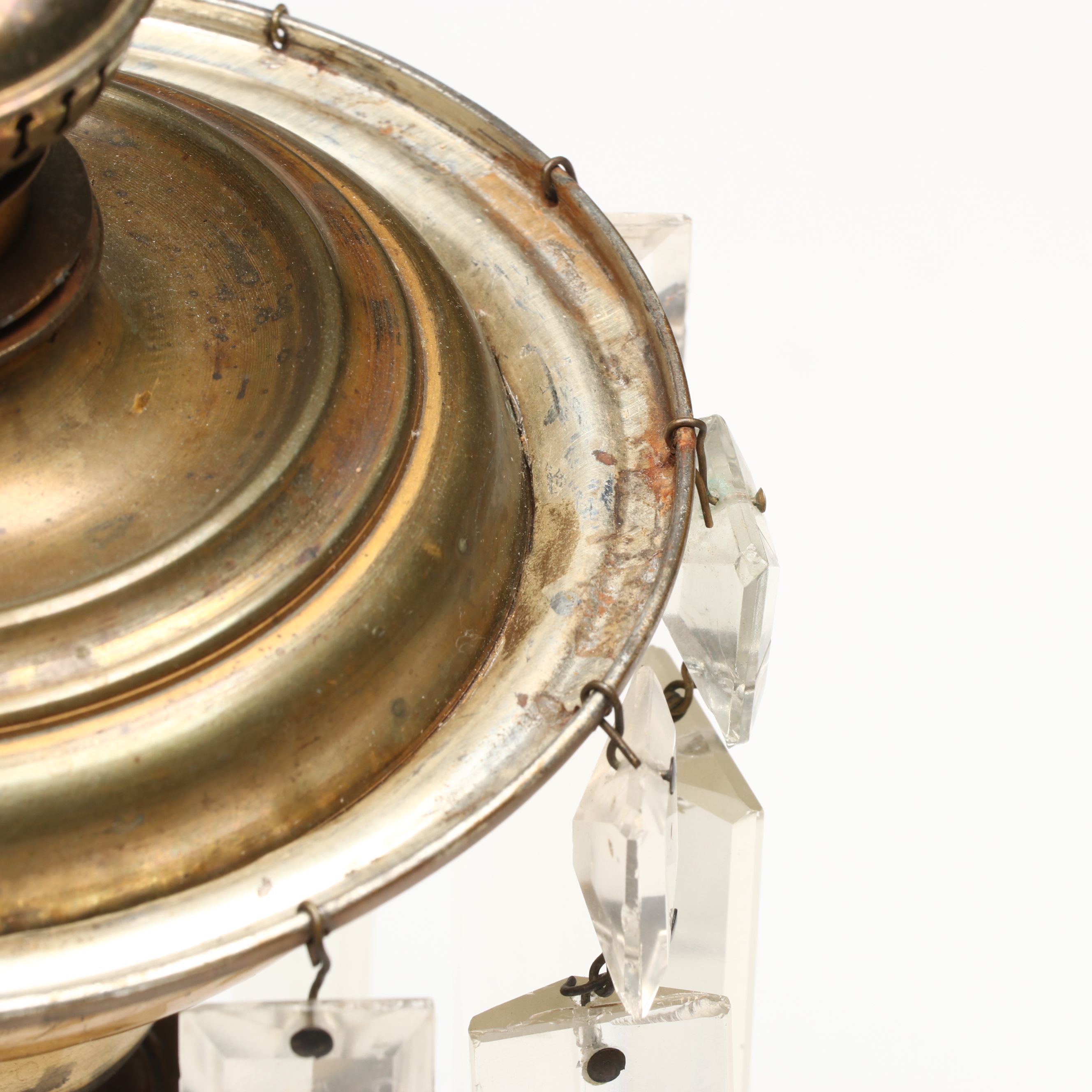 Bohemian Style Etched Glass and Crystal Accent Lamp