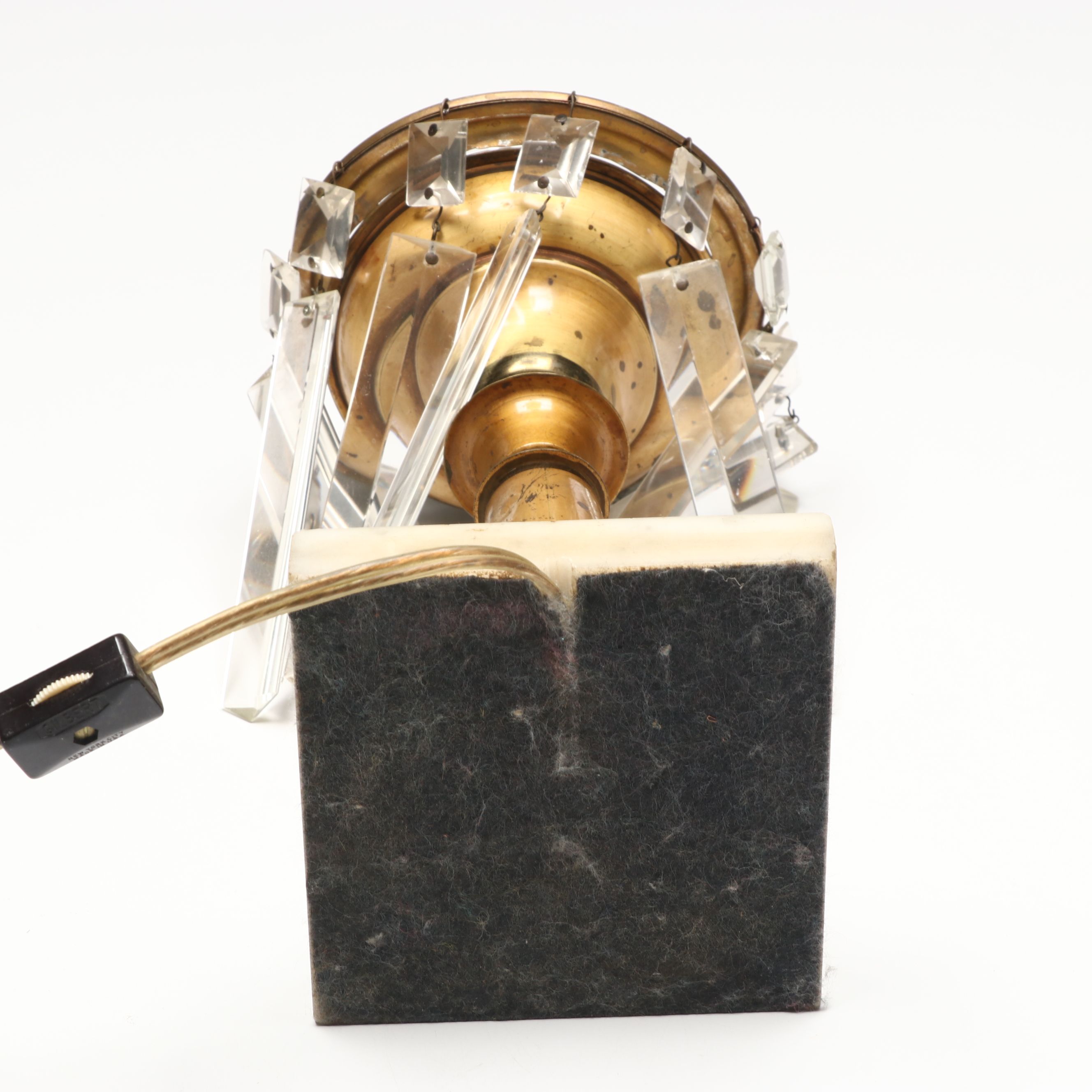 Bohemian Style Etched Glass and Crystal Accent Lamp