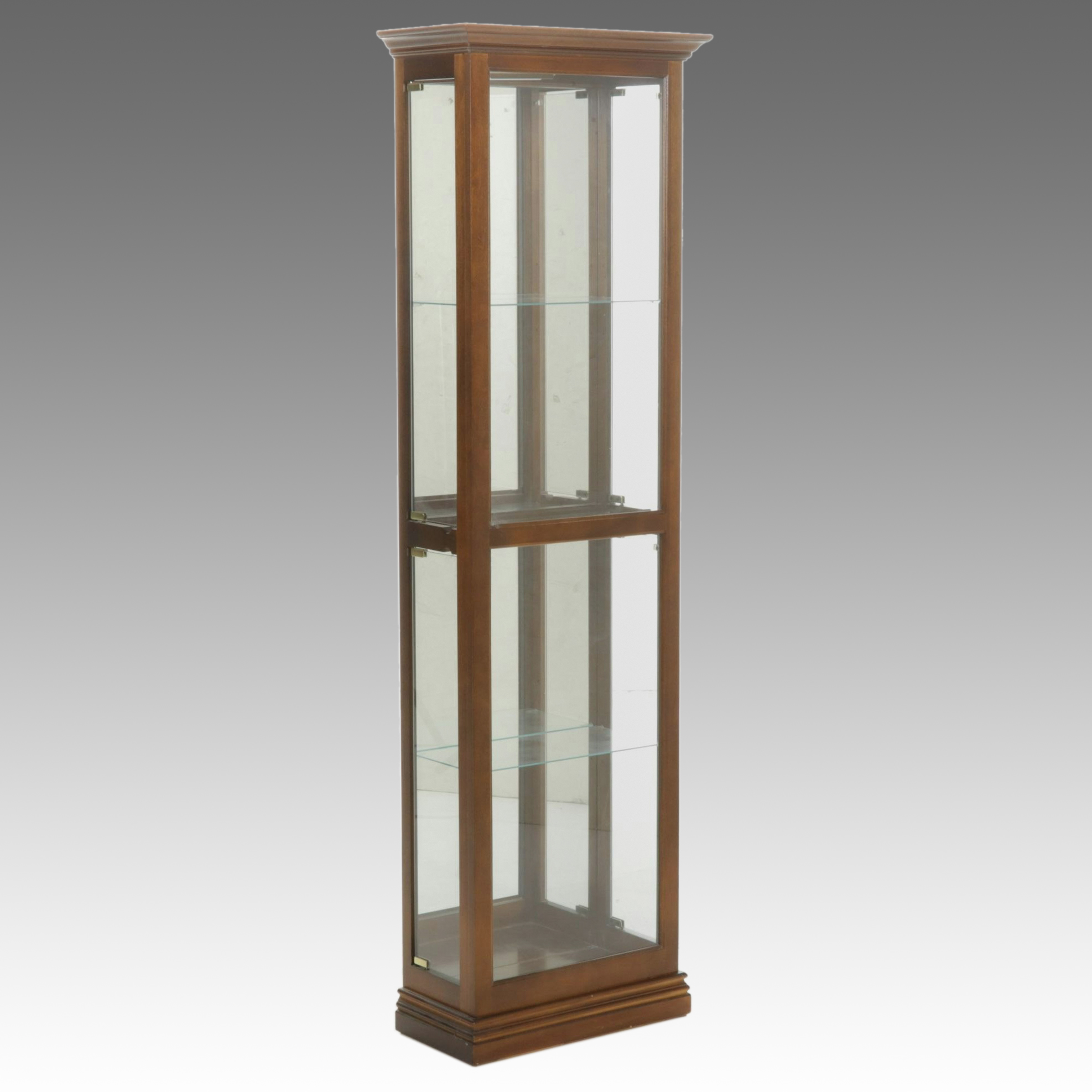 Cherry Illuminated Curio Cabinet, 21st Century