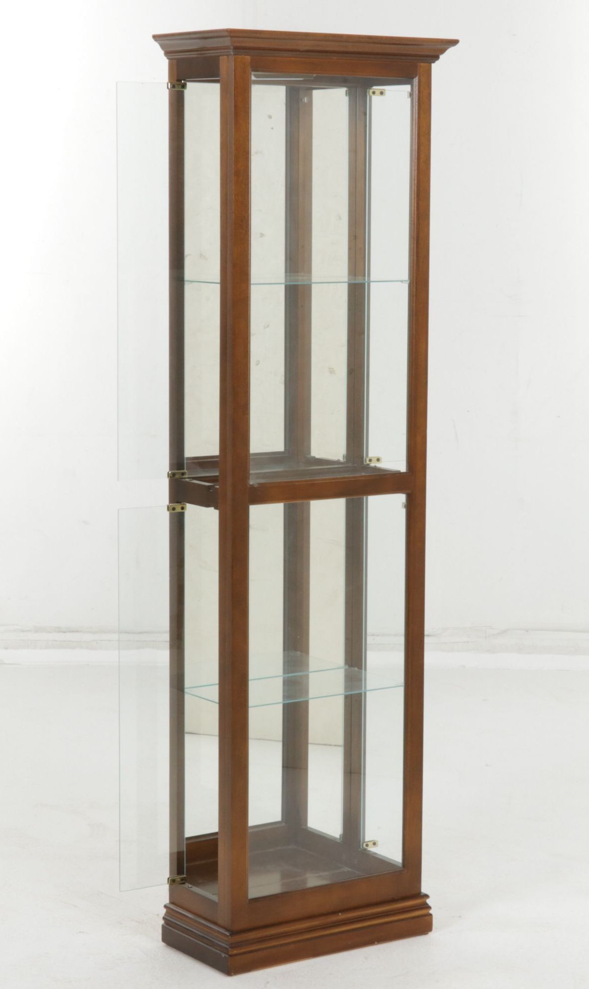 Cherry Illuminated Curio Cabinet, 21st Century