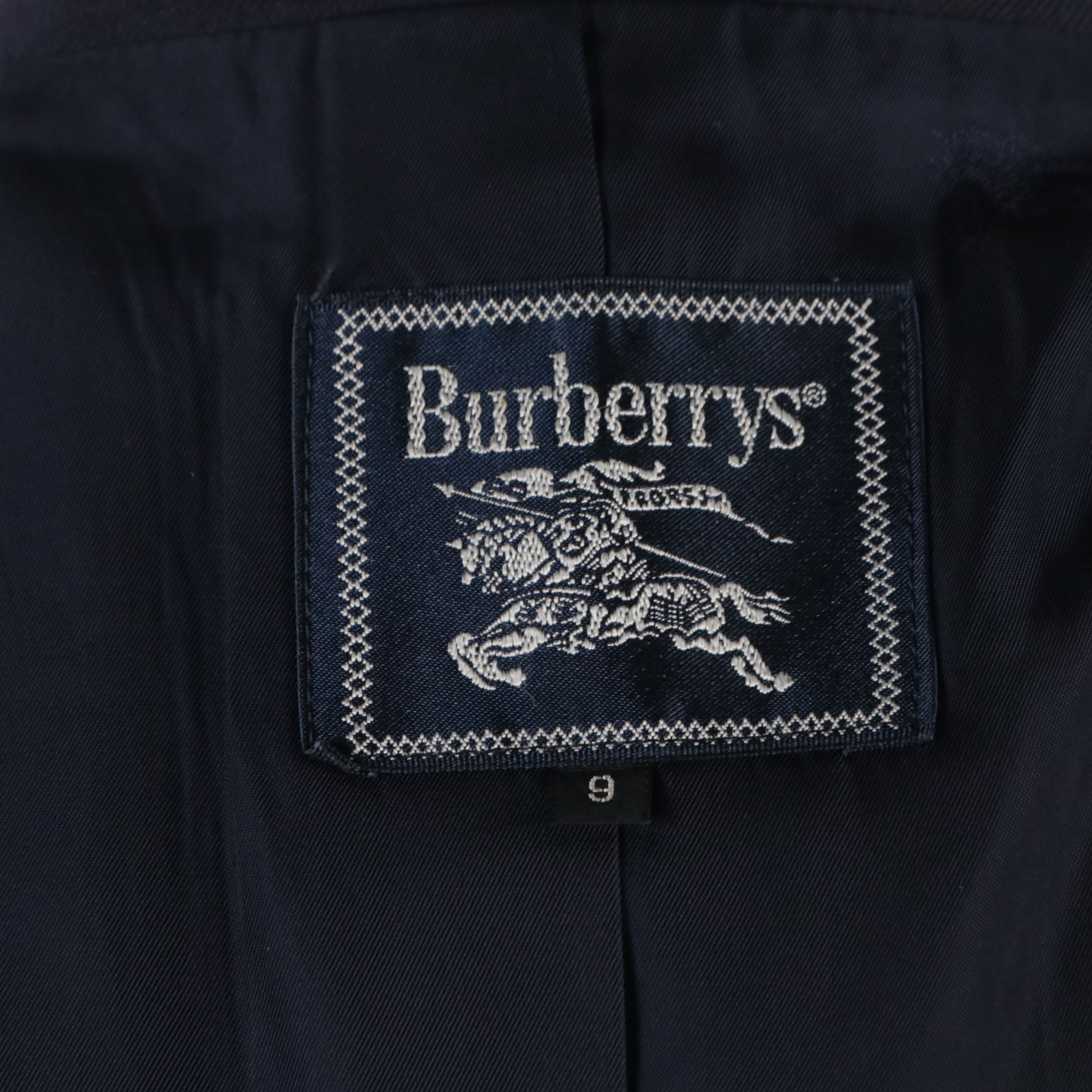 Burberrys Vintage Double-Breasted Skirt Suit in Navy Blue Wool