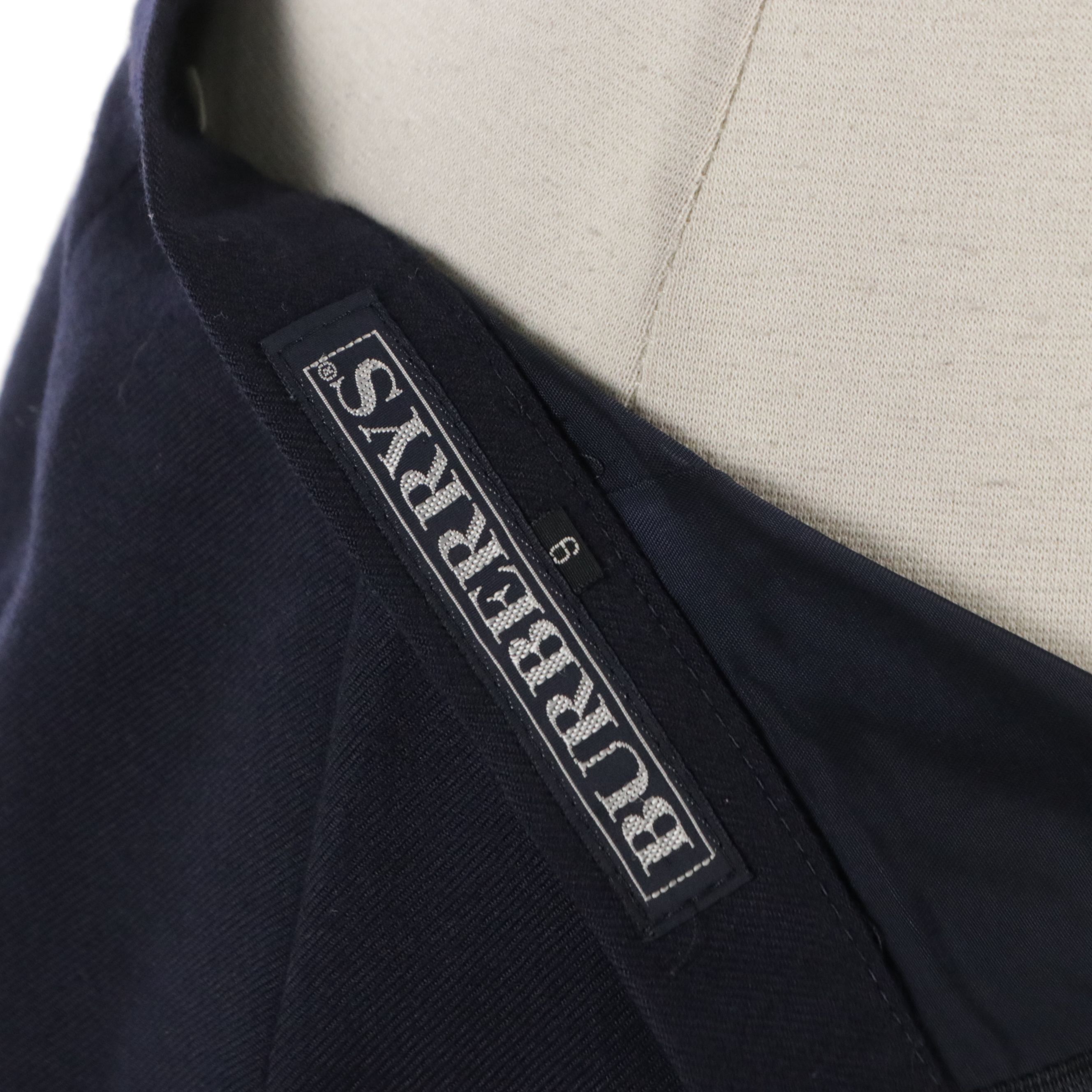 Burberrys Vintage Double-Breasted Skirt Suit in Navy Blue Wool