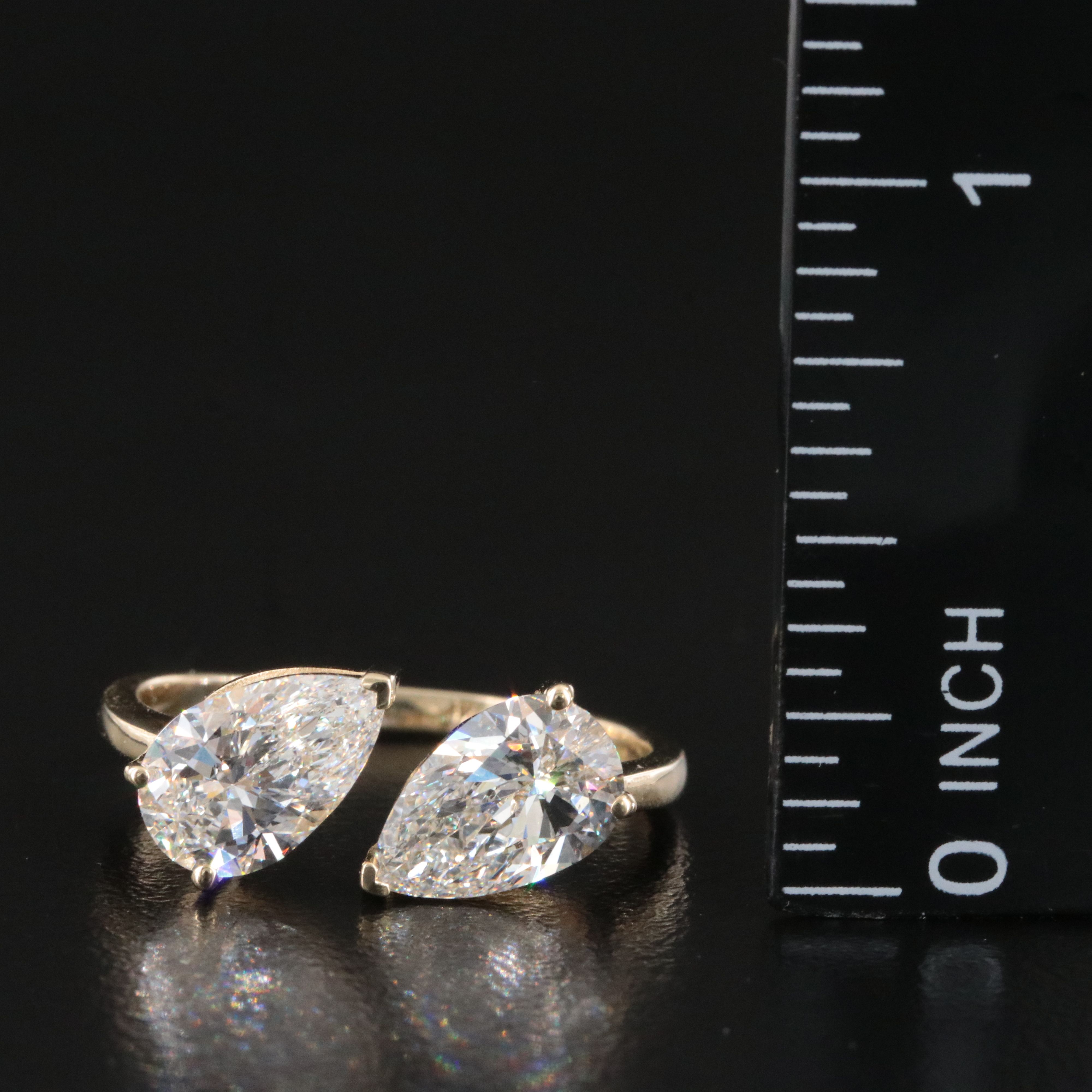 14K 2.82 CTW Lab Grown Diamond Toi et Moi Bypass Ring with IGI Reports