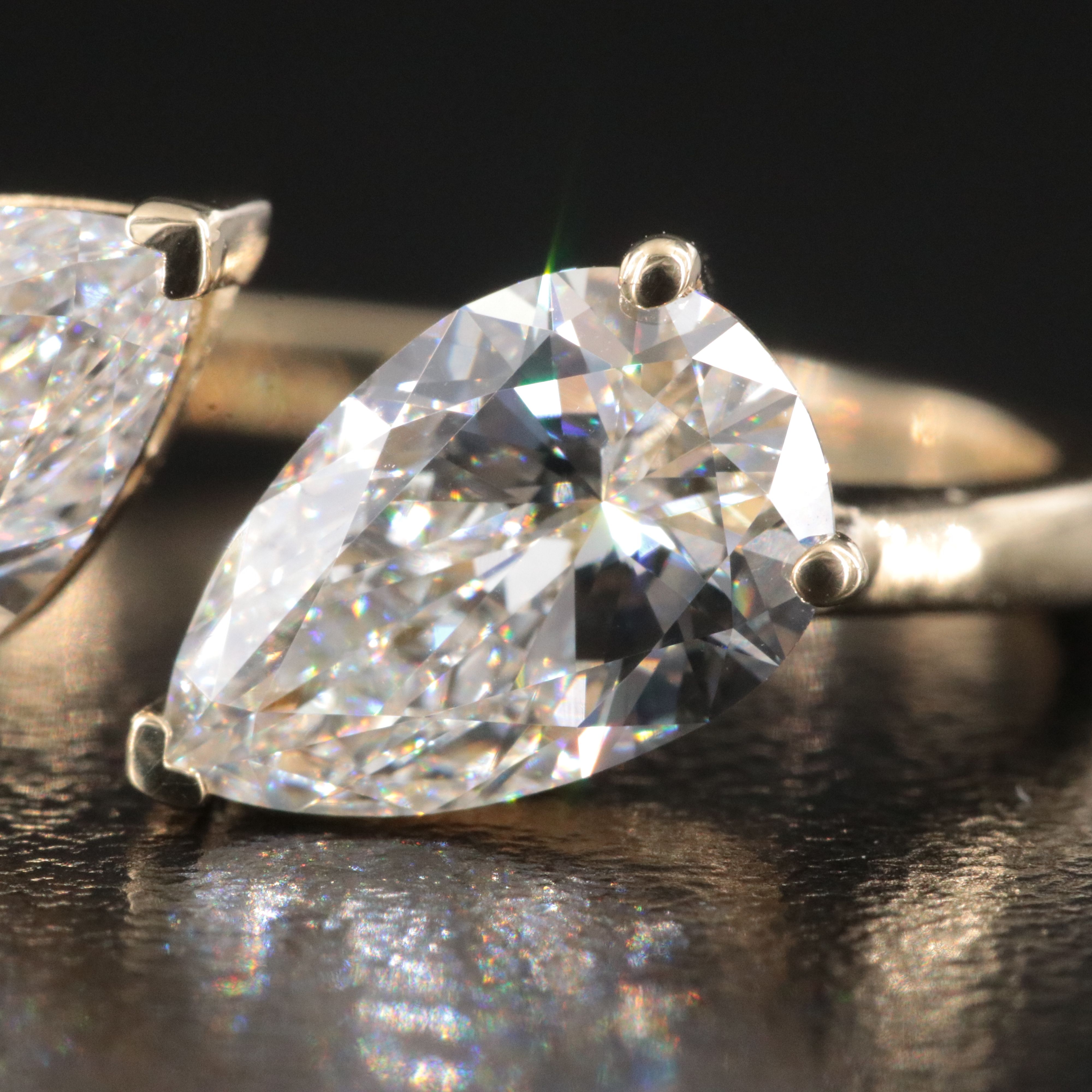 14K 2.82 CTW Lab Grown Diamond Toi et Moi Bypass Ring with IGI Reports