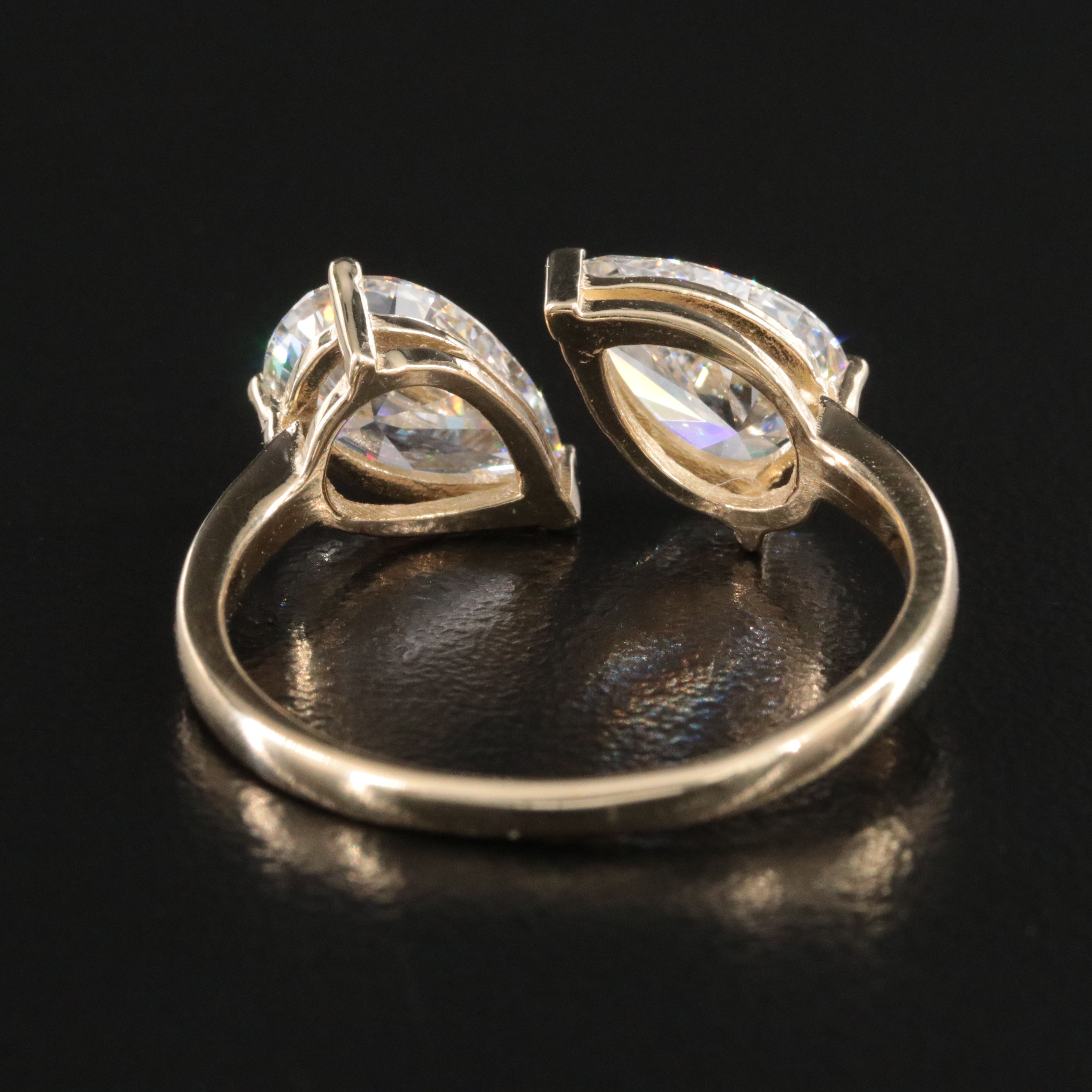 14K 2.82 CTW Lab Grown Diamond Toi et Moi Bypass Ring with IGI Reports