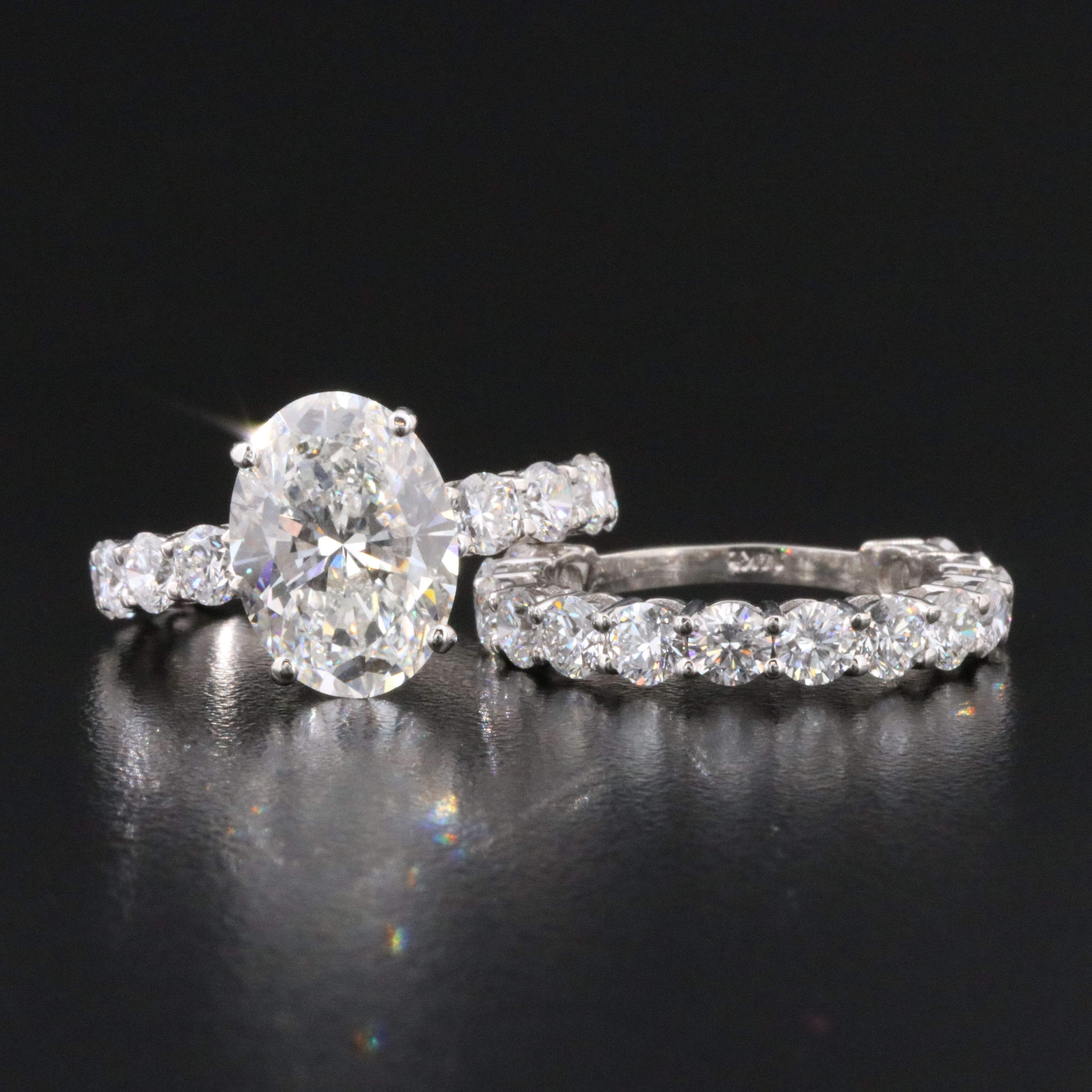 14K 9.04 CTW Lab Grown Diamond Ring Set with IGI Report