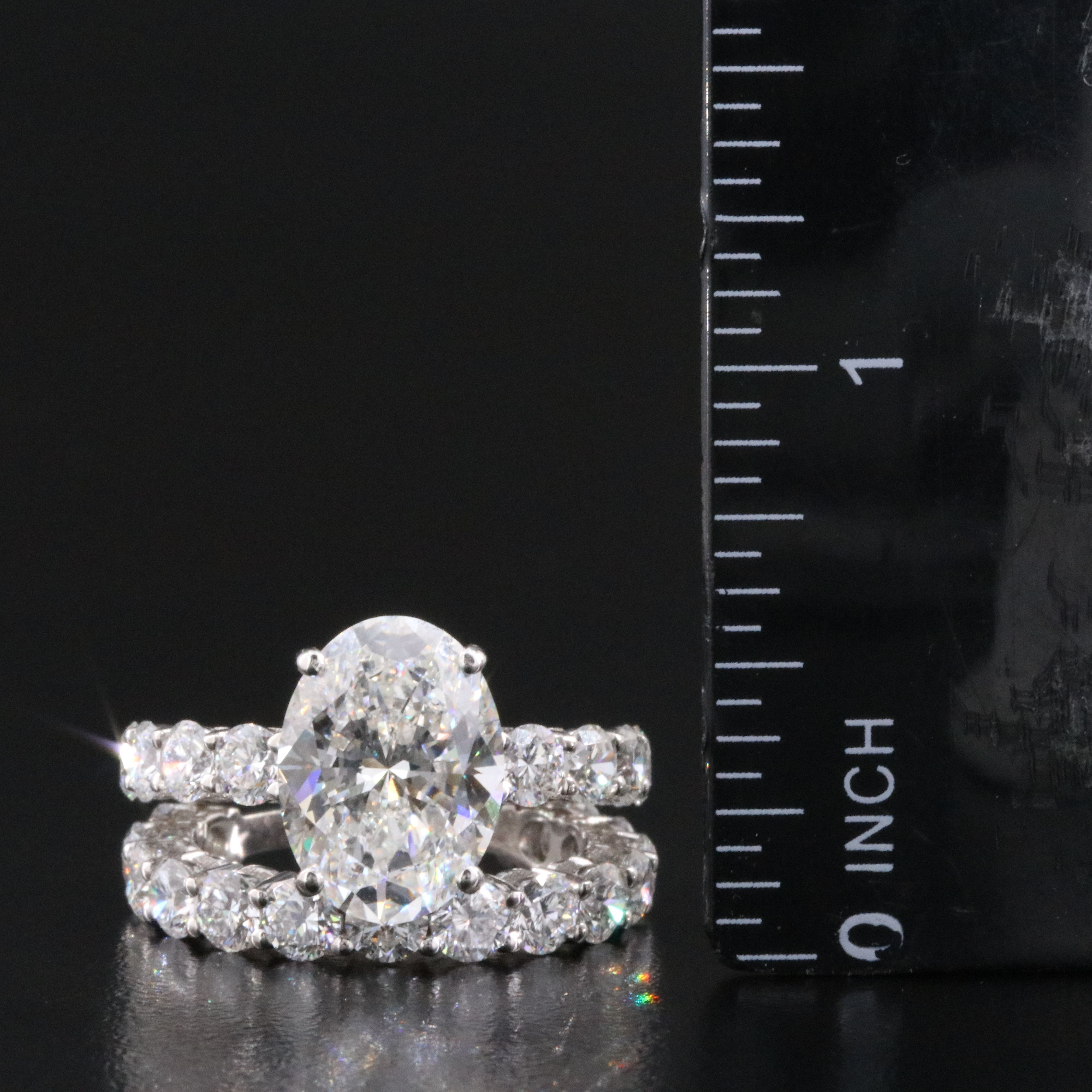 14K 9.04 CTW Lab Grown Diamond Ring Set with IGI Report