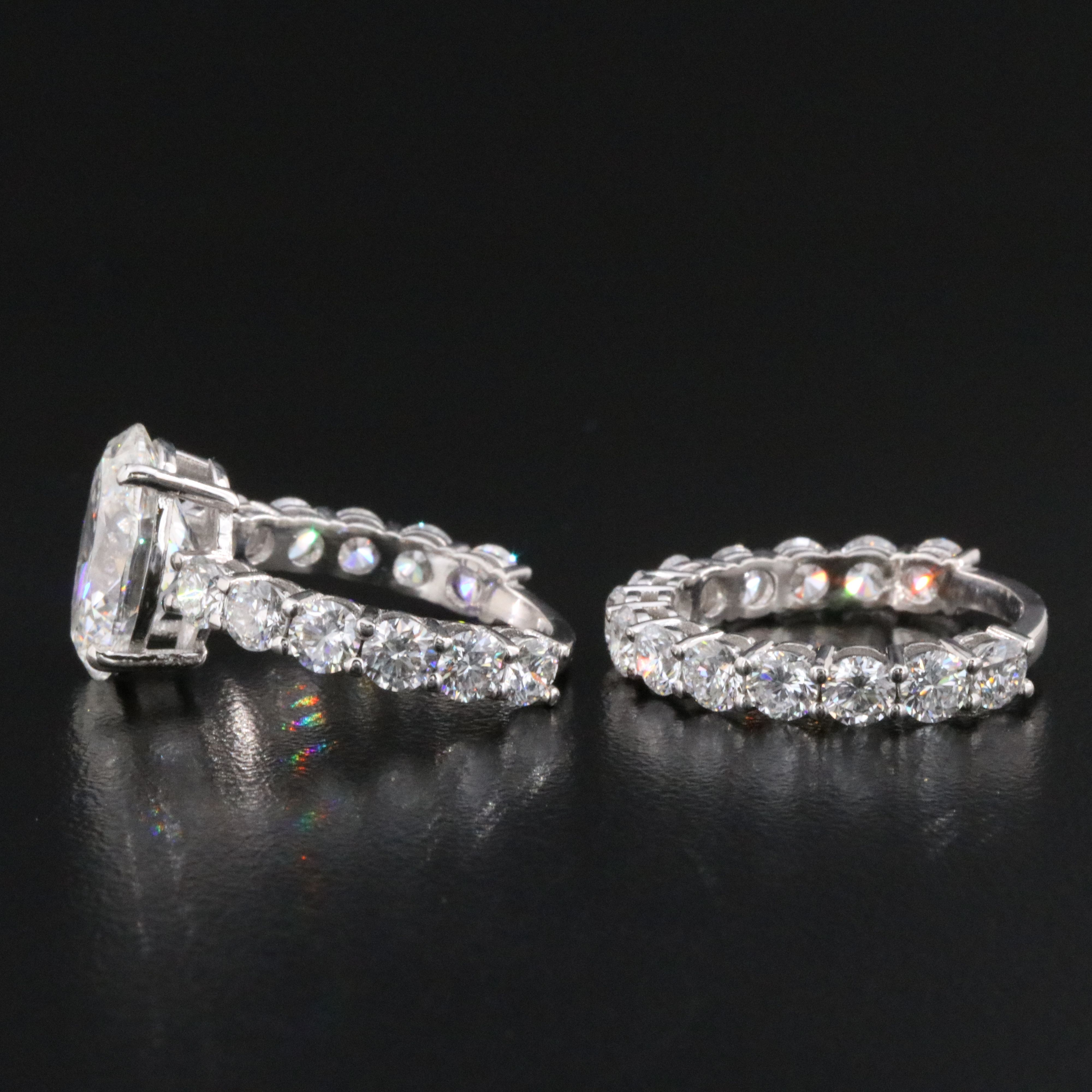 14K 9.04 CTW Lab Grown Diamond Ring Set with IGI Report