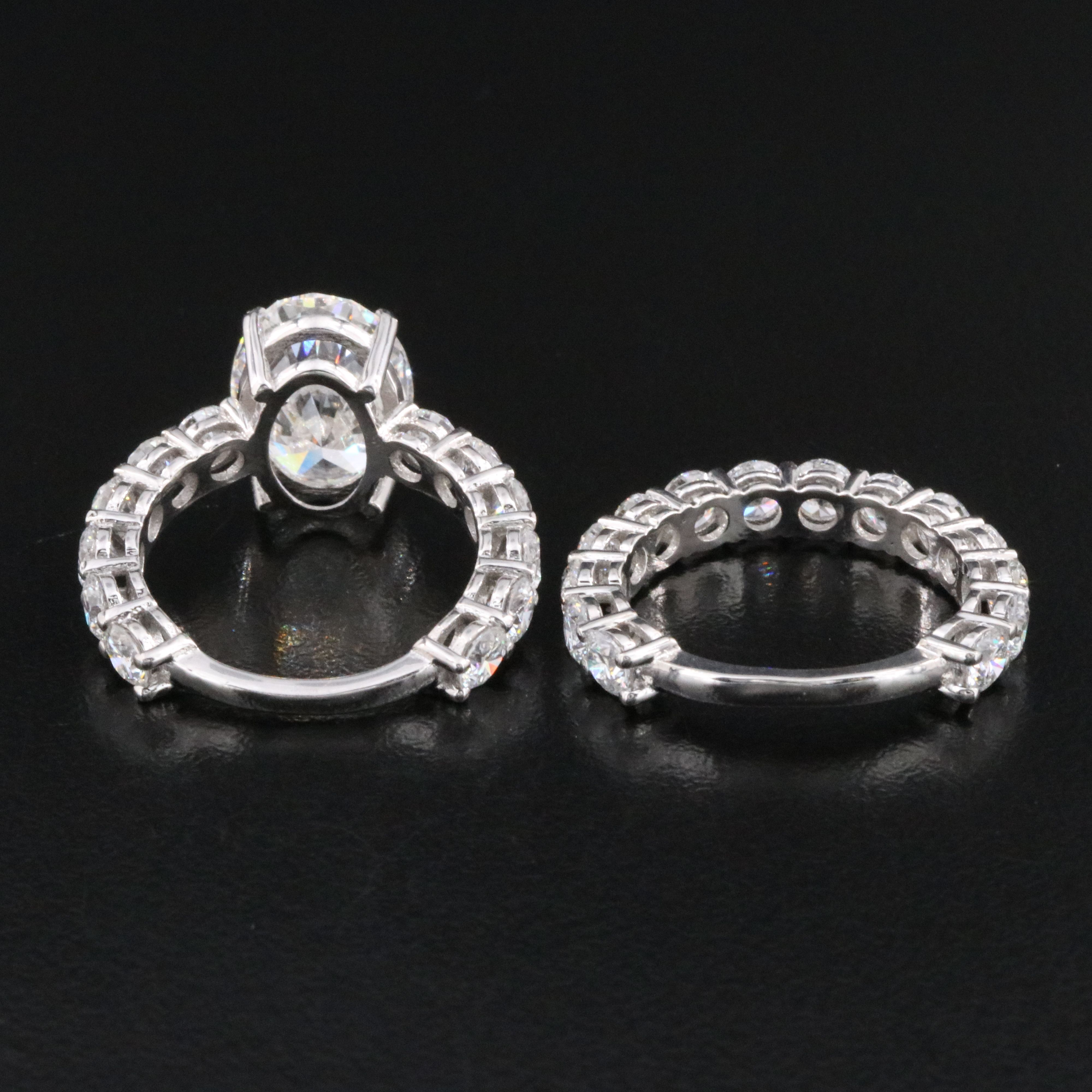 14K 9.04 CTW Lab Grown Diamond Ring Set with IGI Report