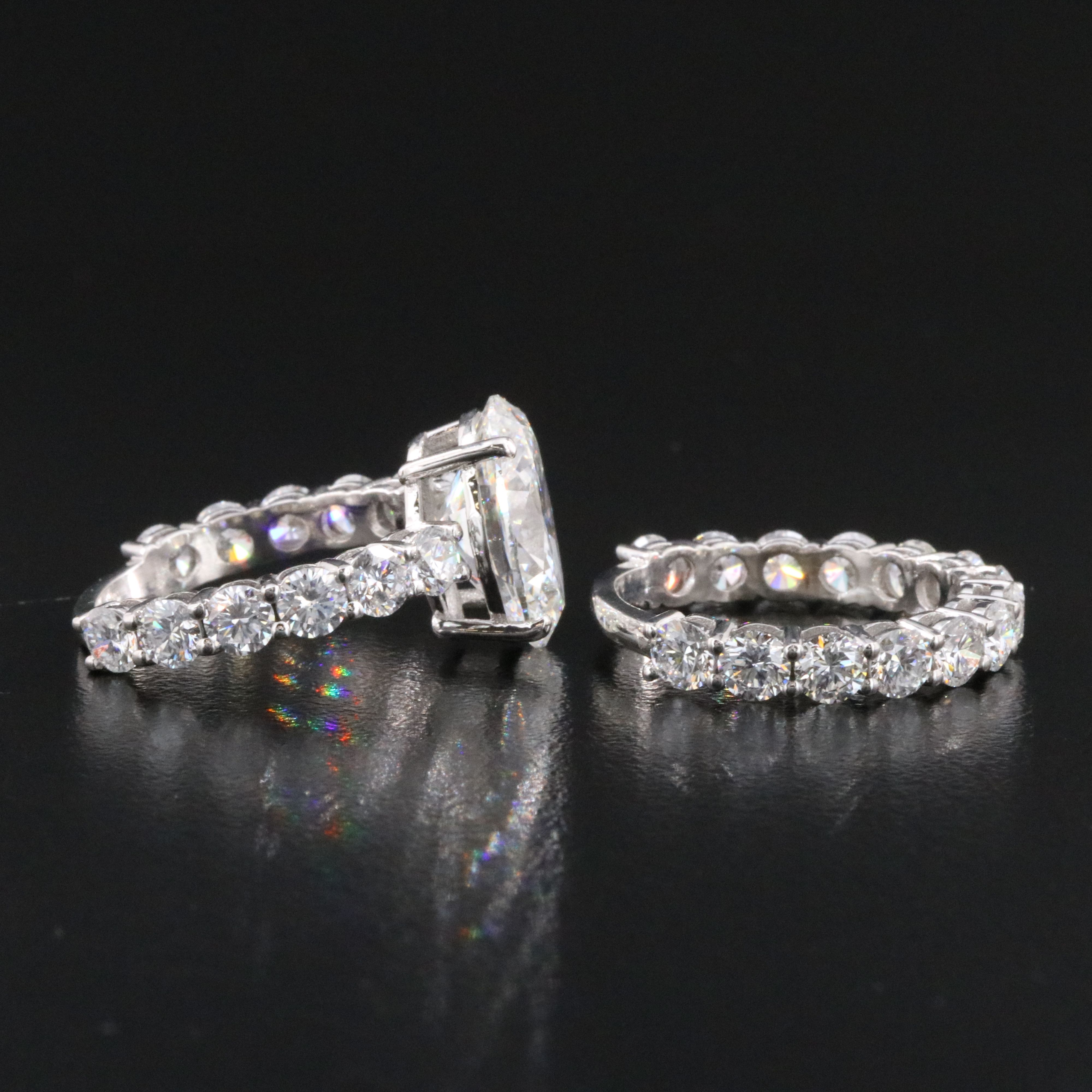 14K 9.04 CTW Lab Grown Diamond Ring Set with IGI Report