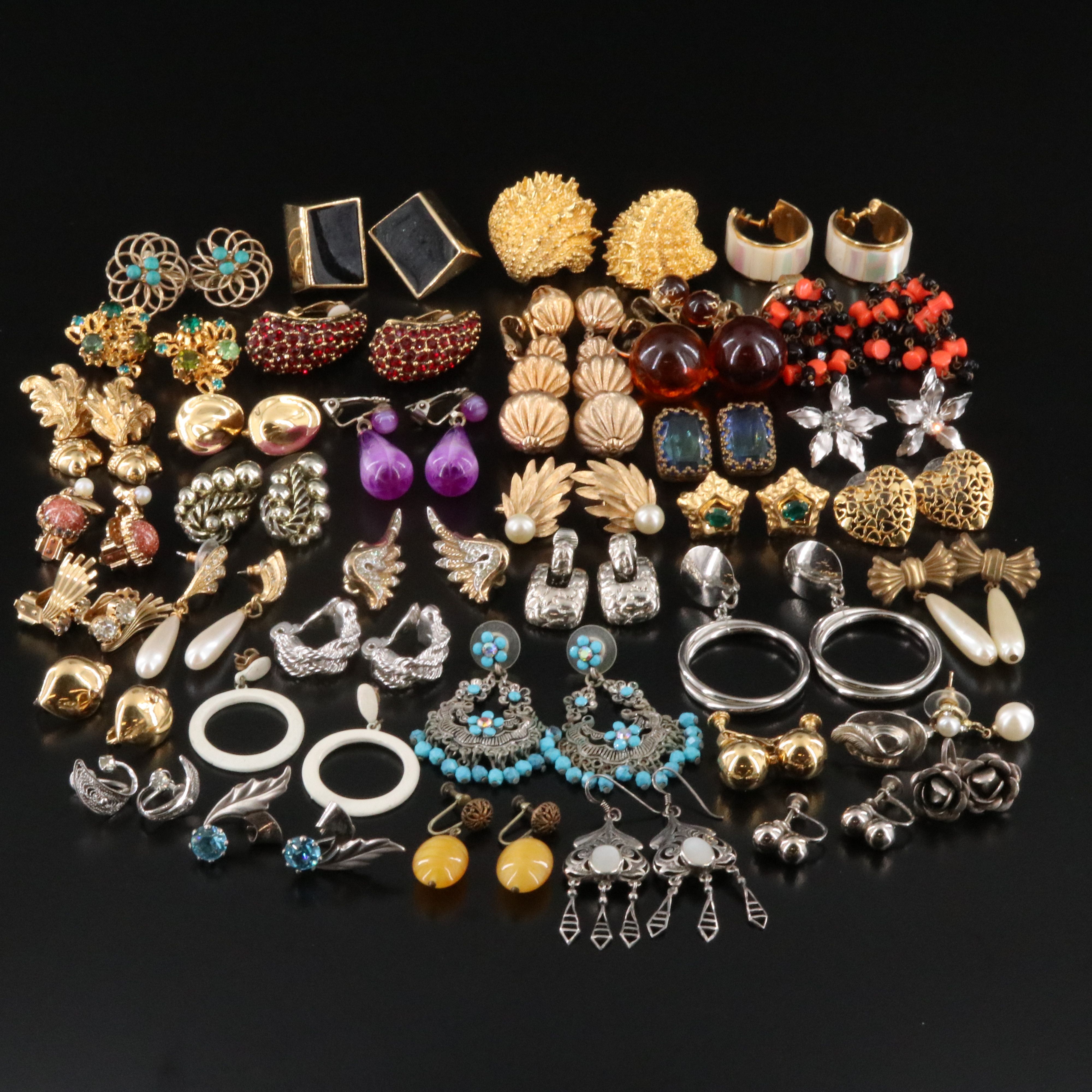 Earring Collection Featuring Sterling, Mother-of-Pearl and Faux Pearl