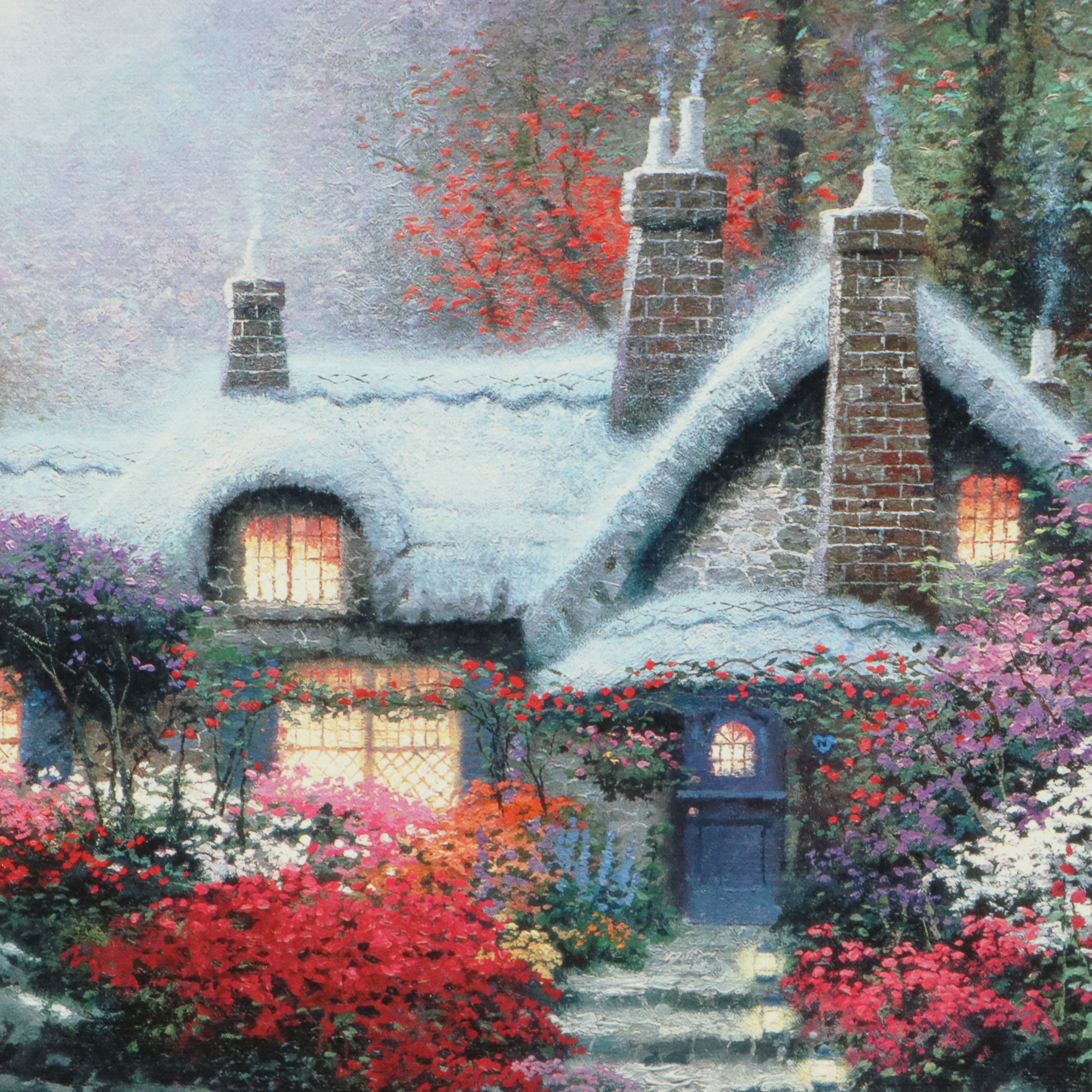 Thomas Kinkade Offset Lithograph "Evening at Swanbrooke Cottage," 1998