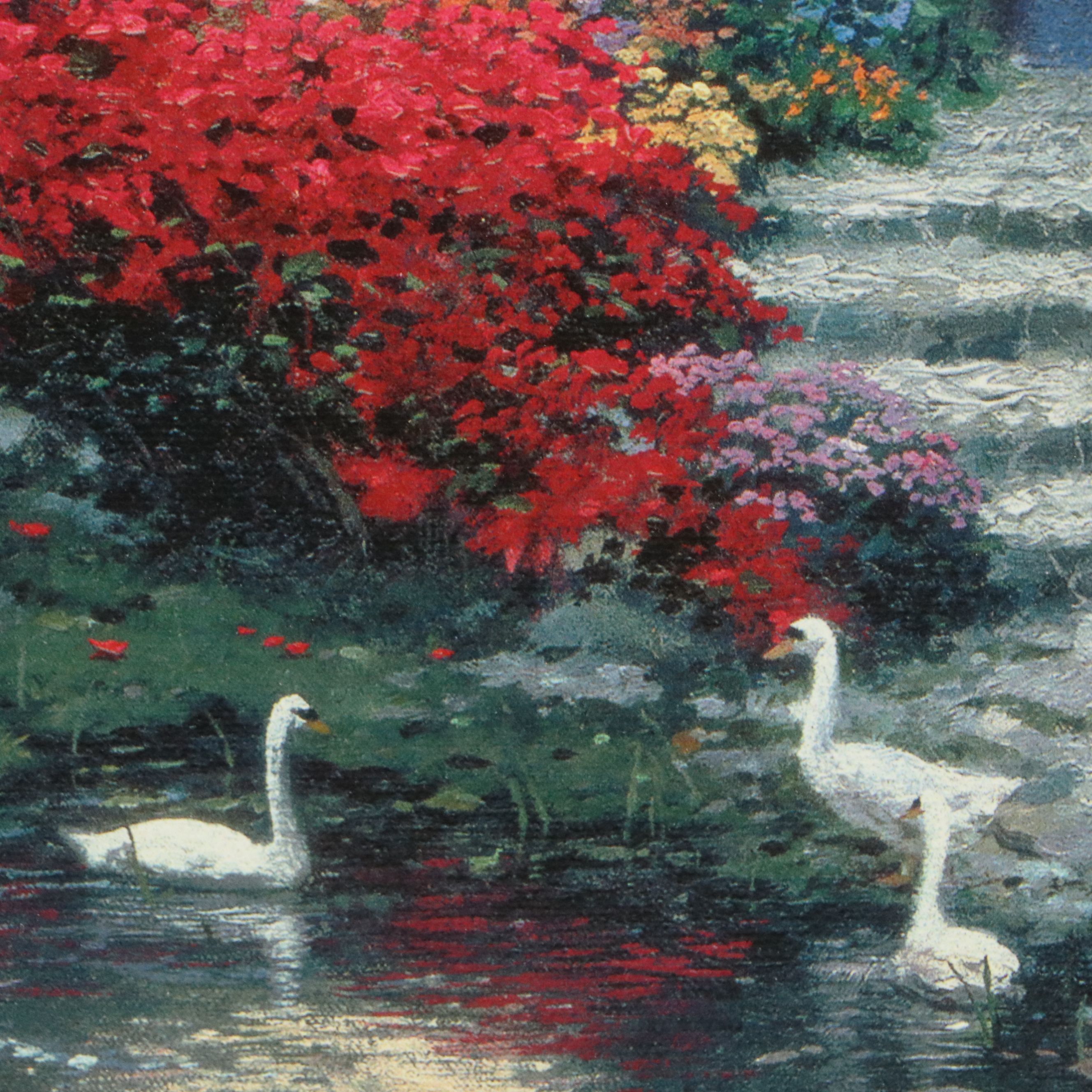 Thomas Kinkade Offset Lithograph "Evening at Swanbrooke Cottage," 1998