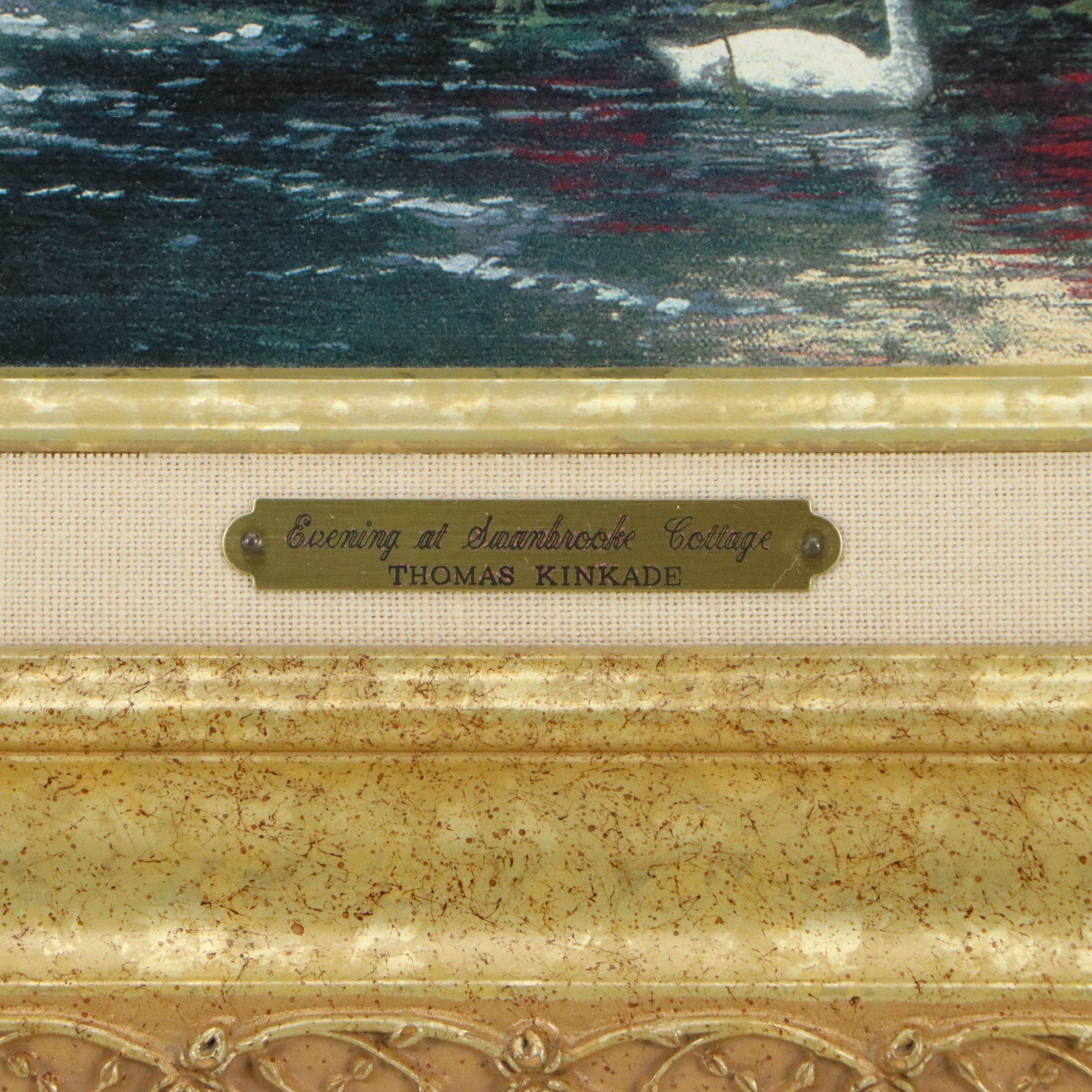 Thomas Kinkade Offset Lithograph "Evening at Swanbrooke Cottage," 1998