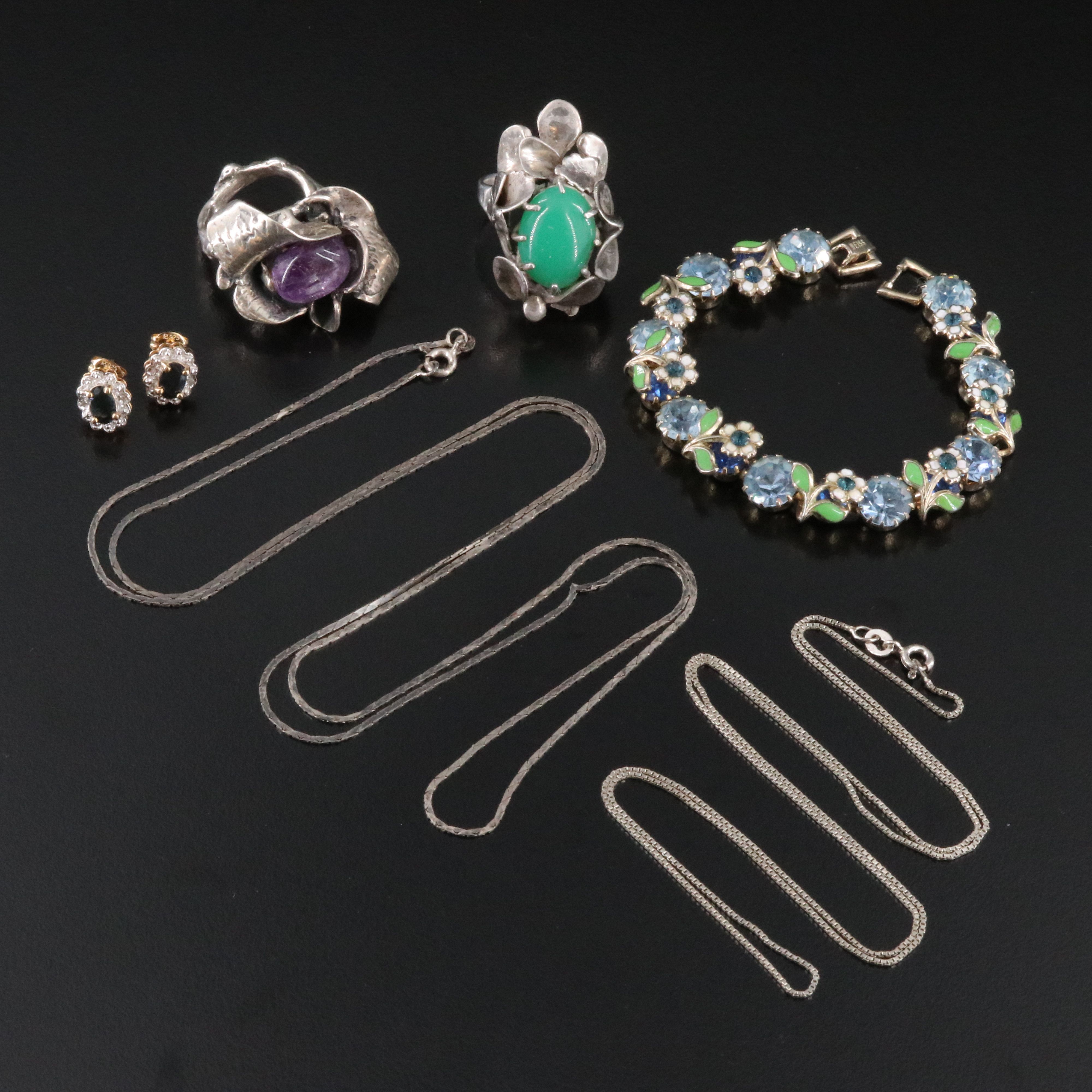 Jewelry Collection Featuring Sterling, Amethyst and Sapphire