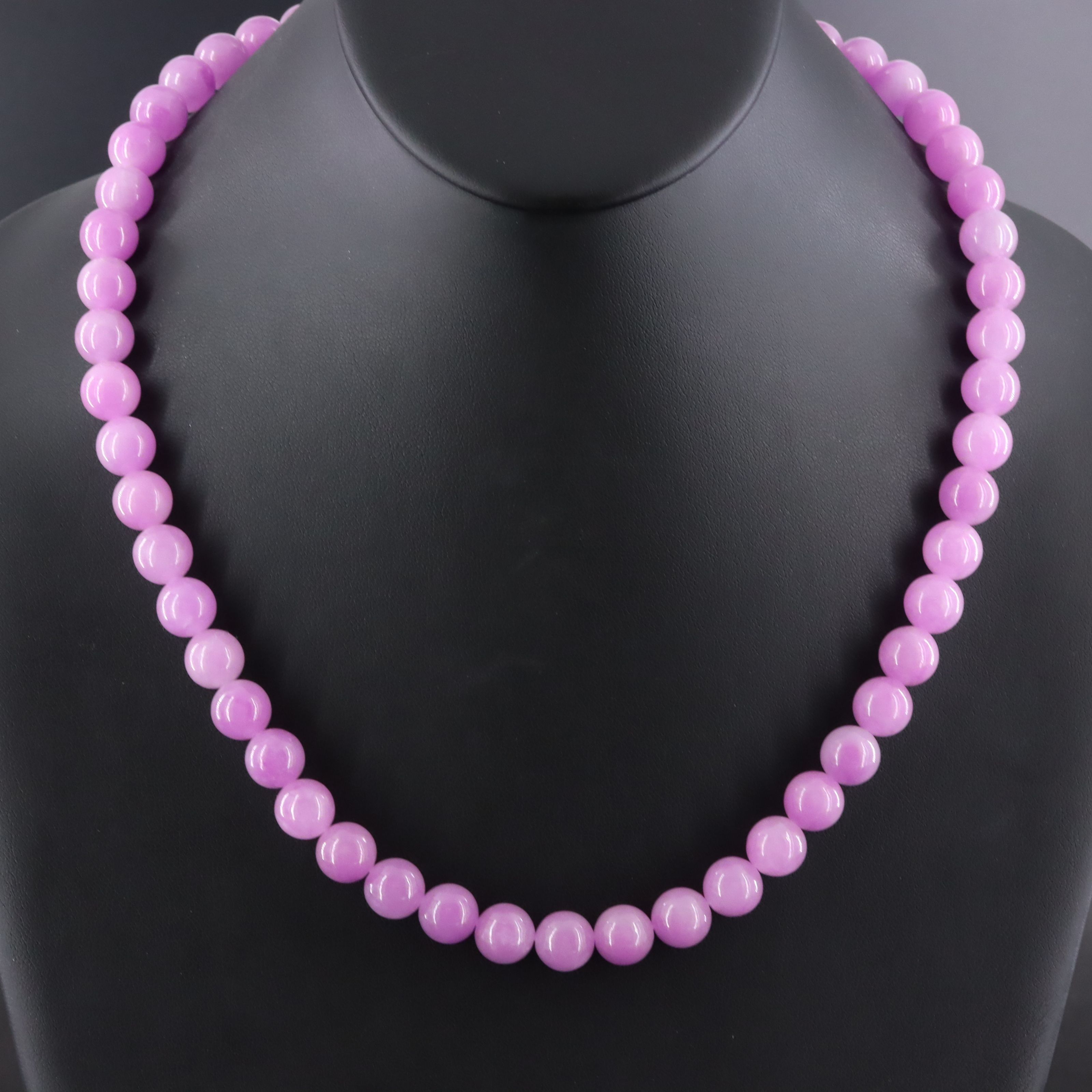 Jadeite and CZ Necklace with Circle Clasp