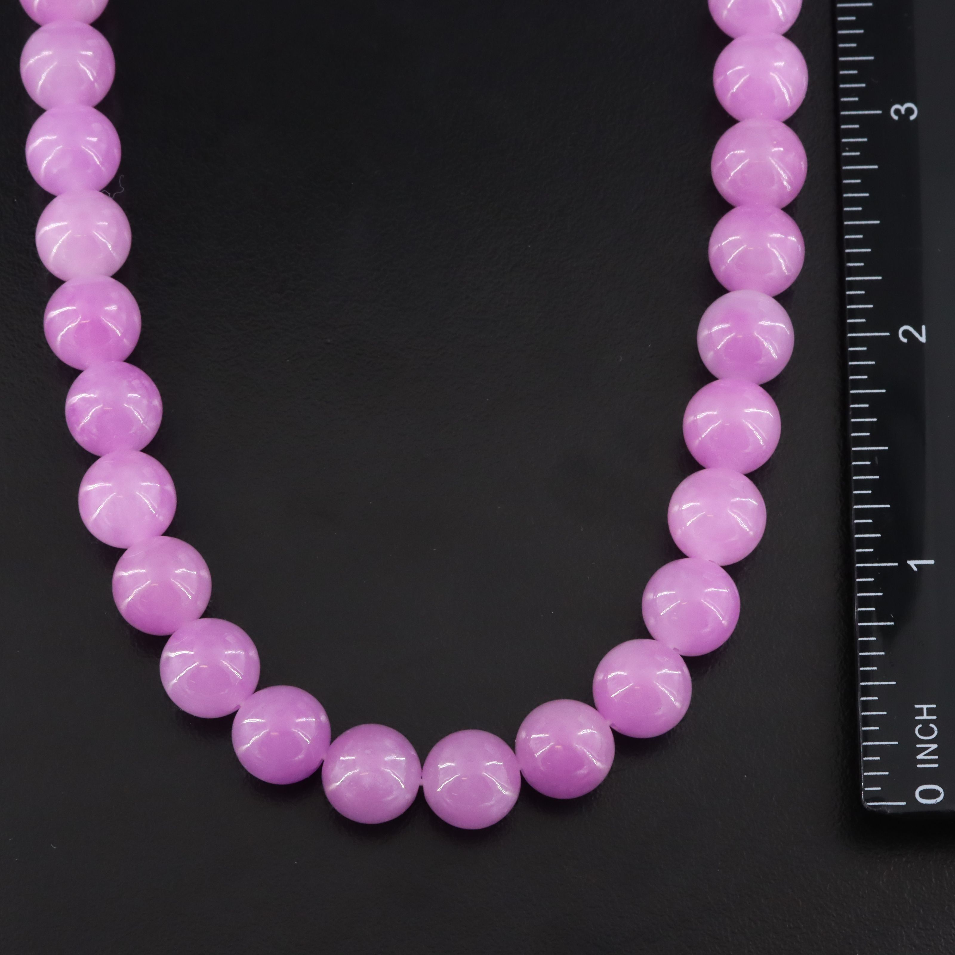 Jadeite and CZ Necklace with Circle Clasp