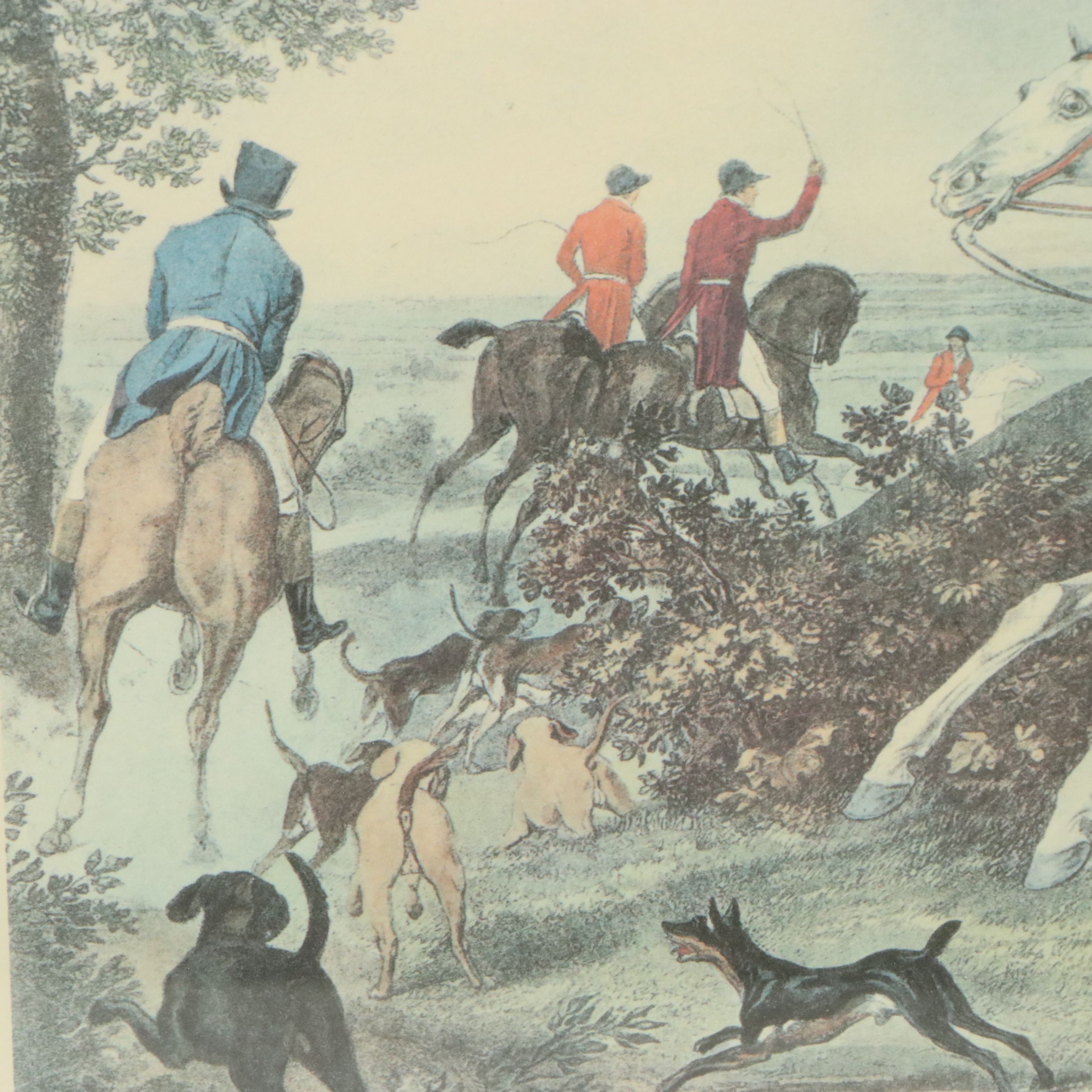 After Carle Vernet and H. Alken Prints of Hunting Scenes, Mid to Late 20th C.