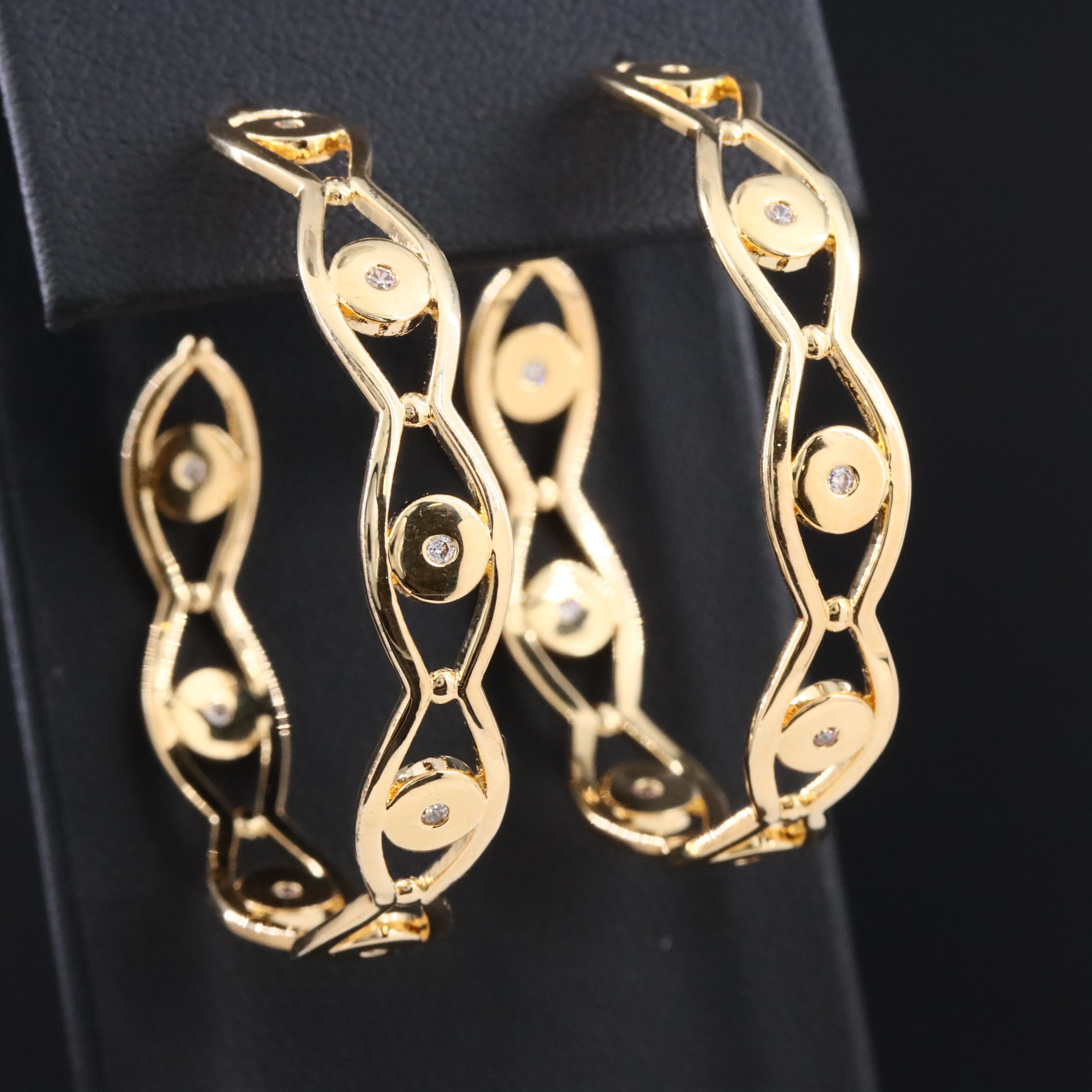 CZ Inside-Out Hoop Earrings