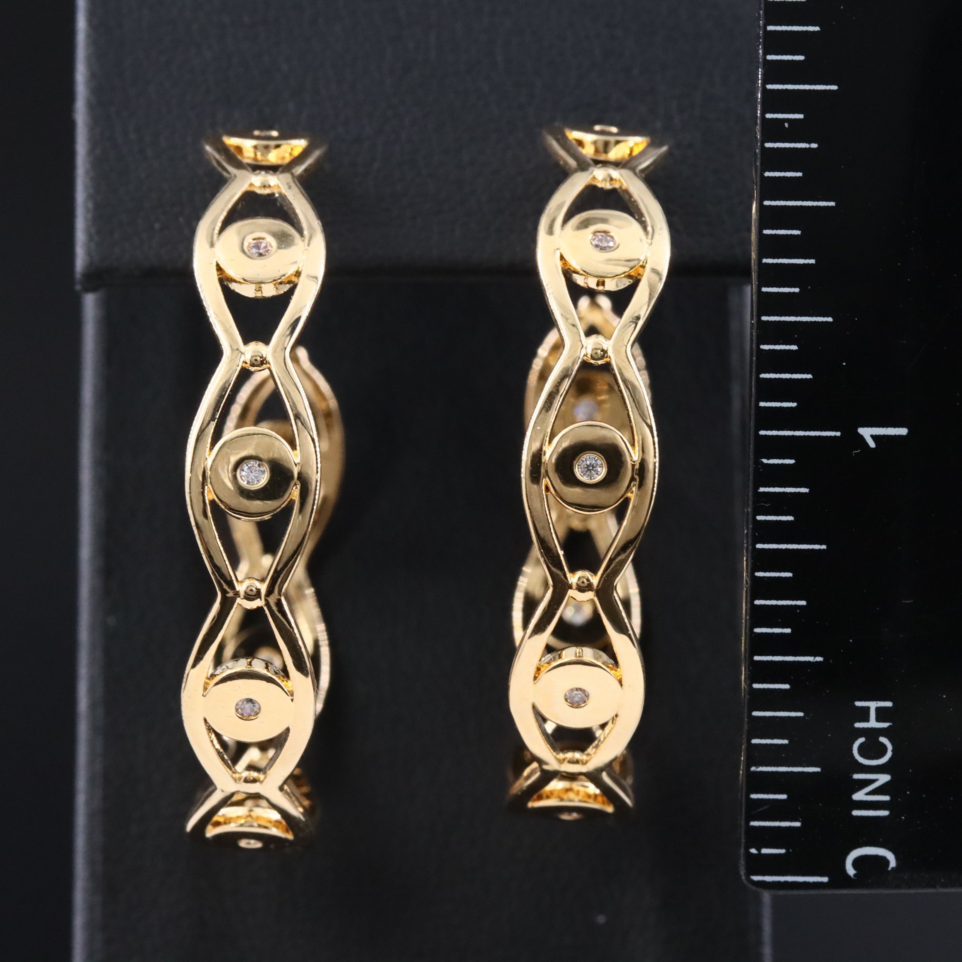 CZ Inside-Out Hoop Earrings