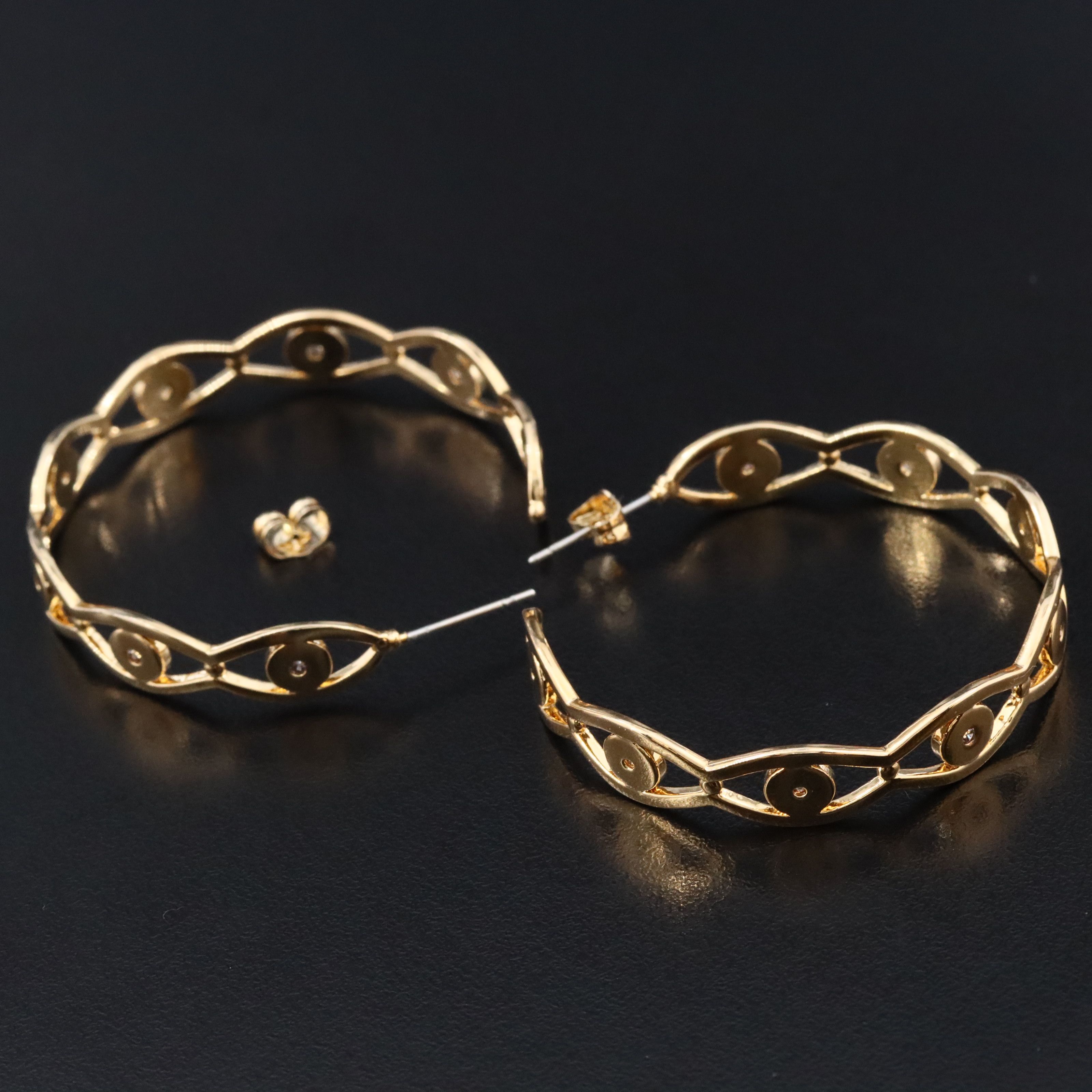 CZ Inside-Out Hoop Earrings