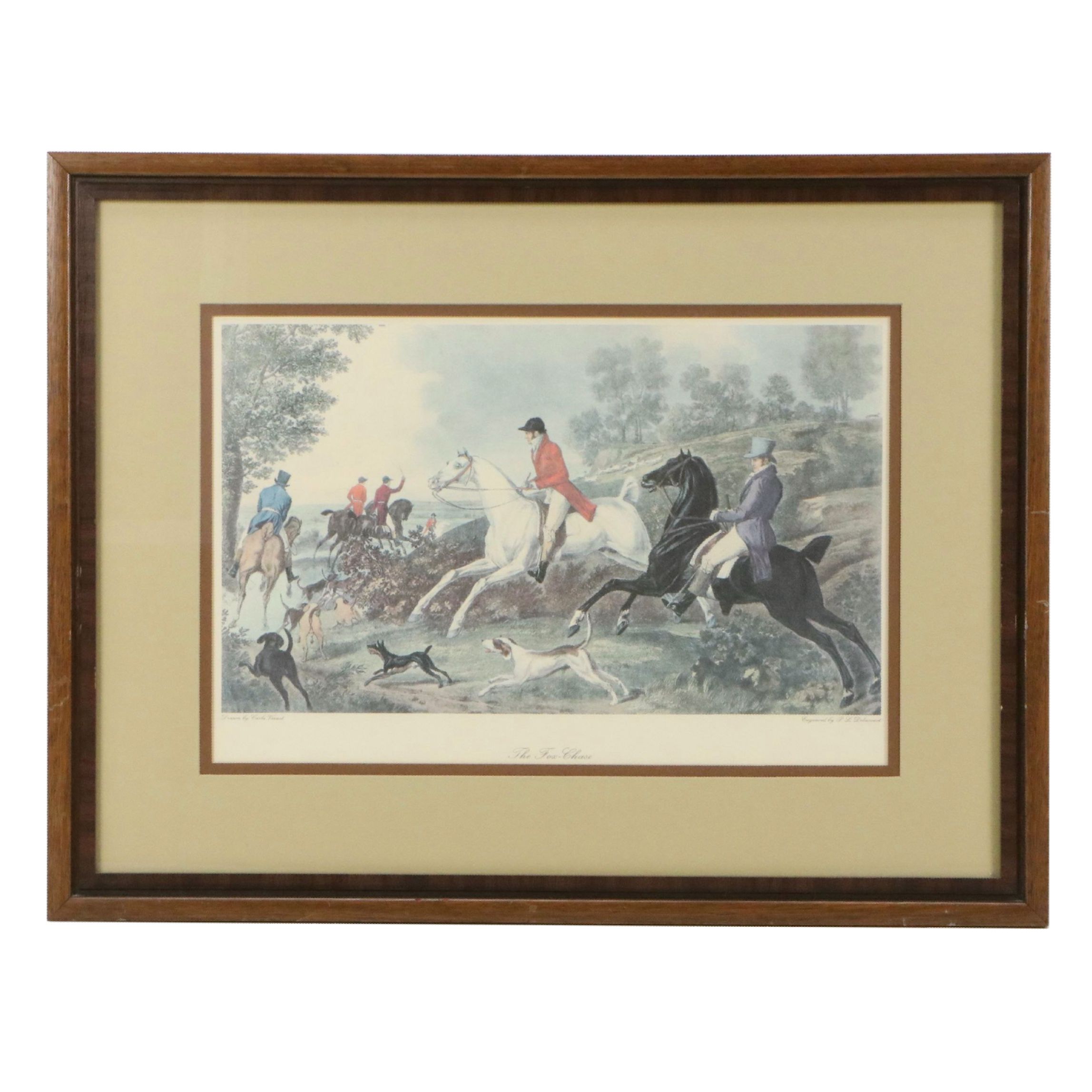 After Carle Vernet and H. Alken Prints of Hunting Scenes, Mid to Late 20th C.