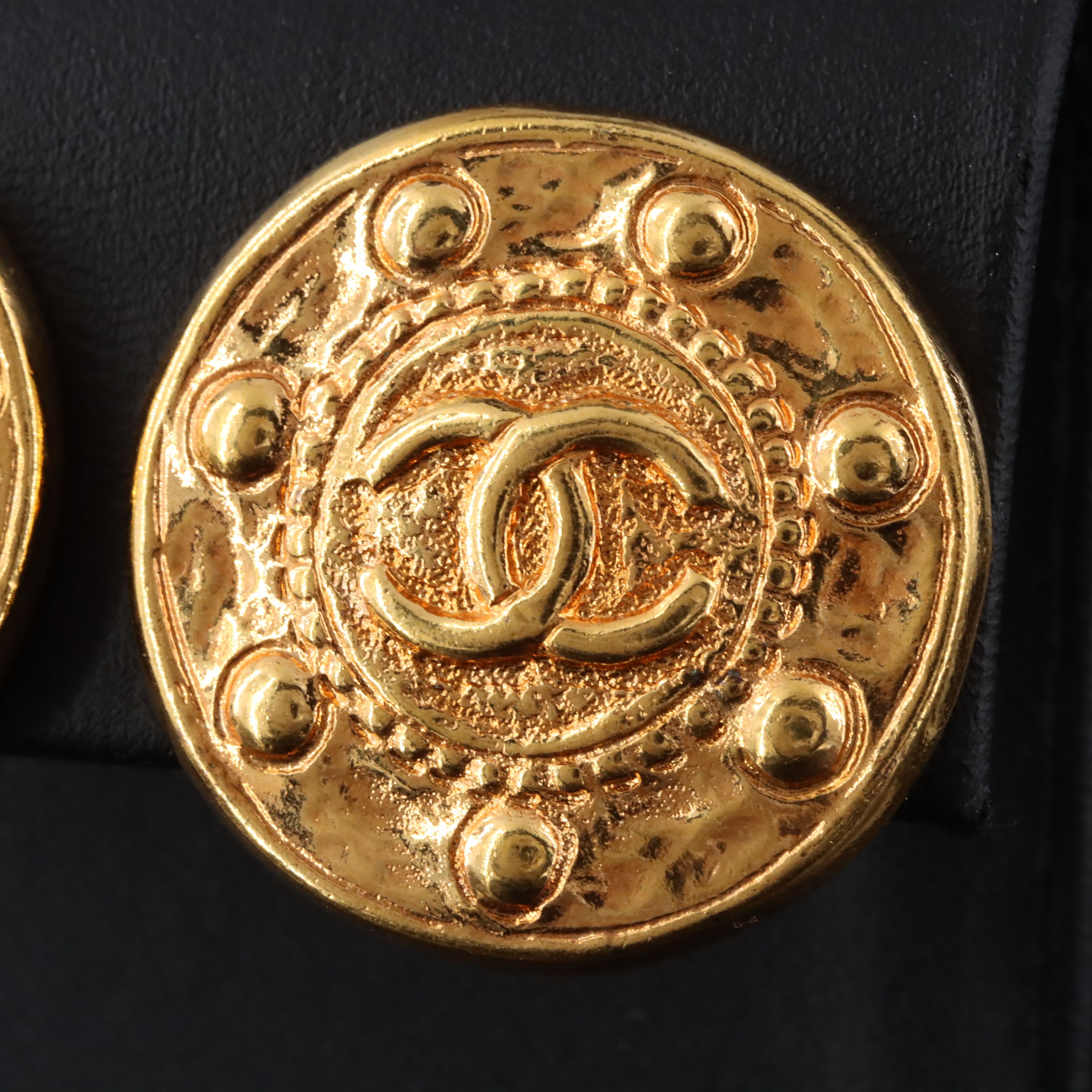 Chanel CC Rivet Style Clip Earrings