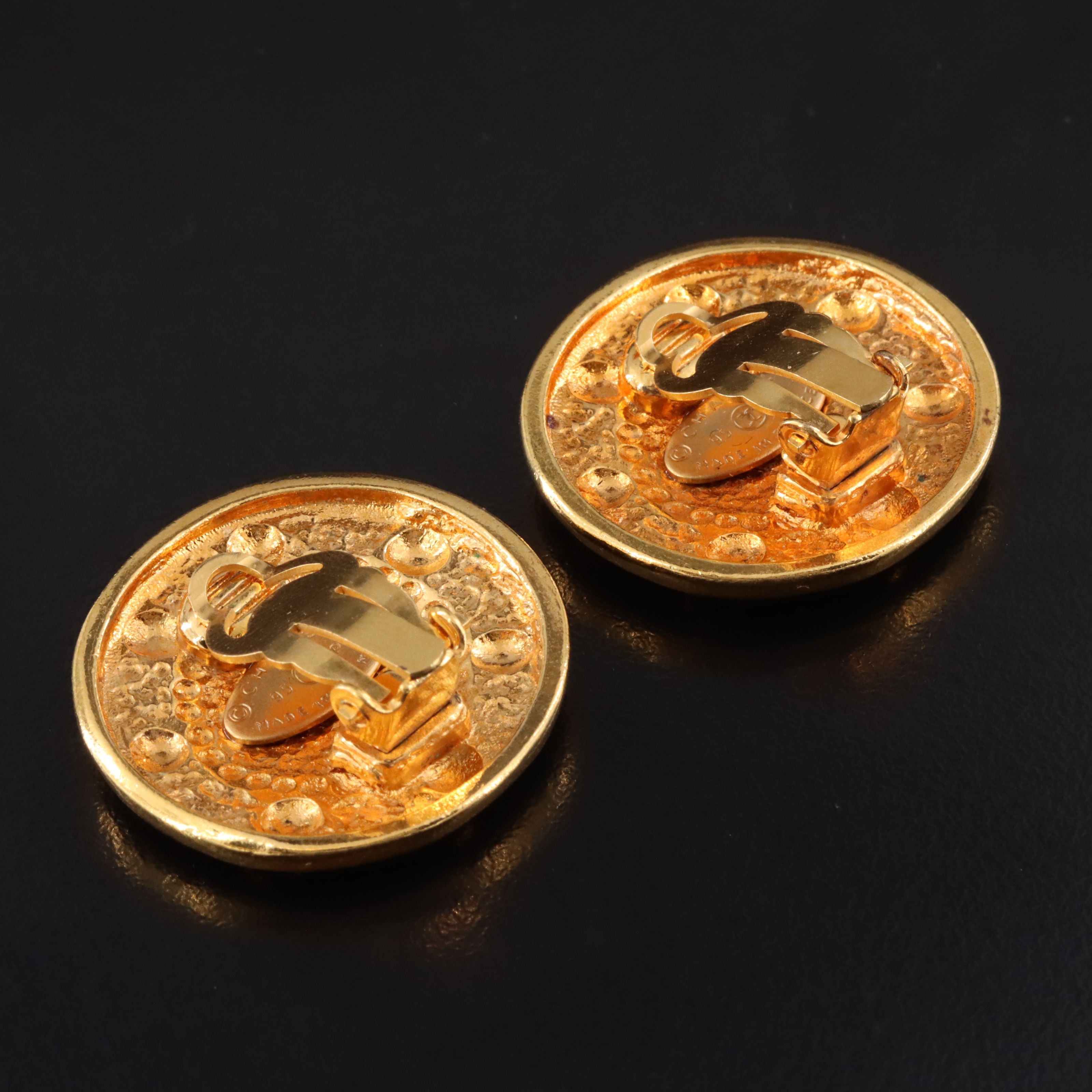 Chanel CC Rivet Style Clip Earrings