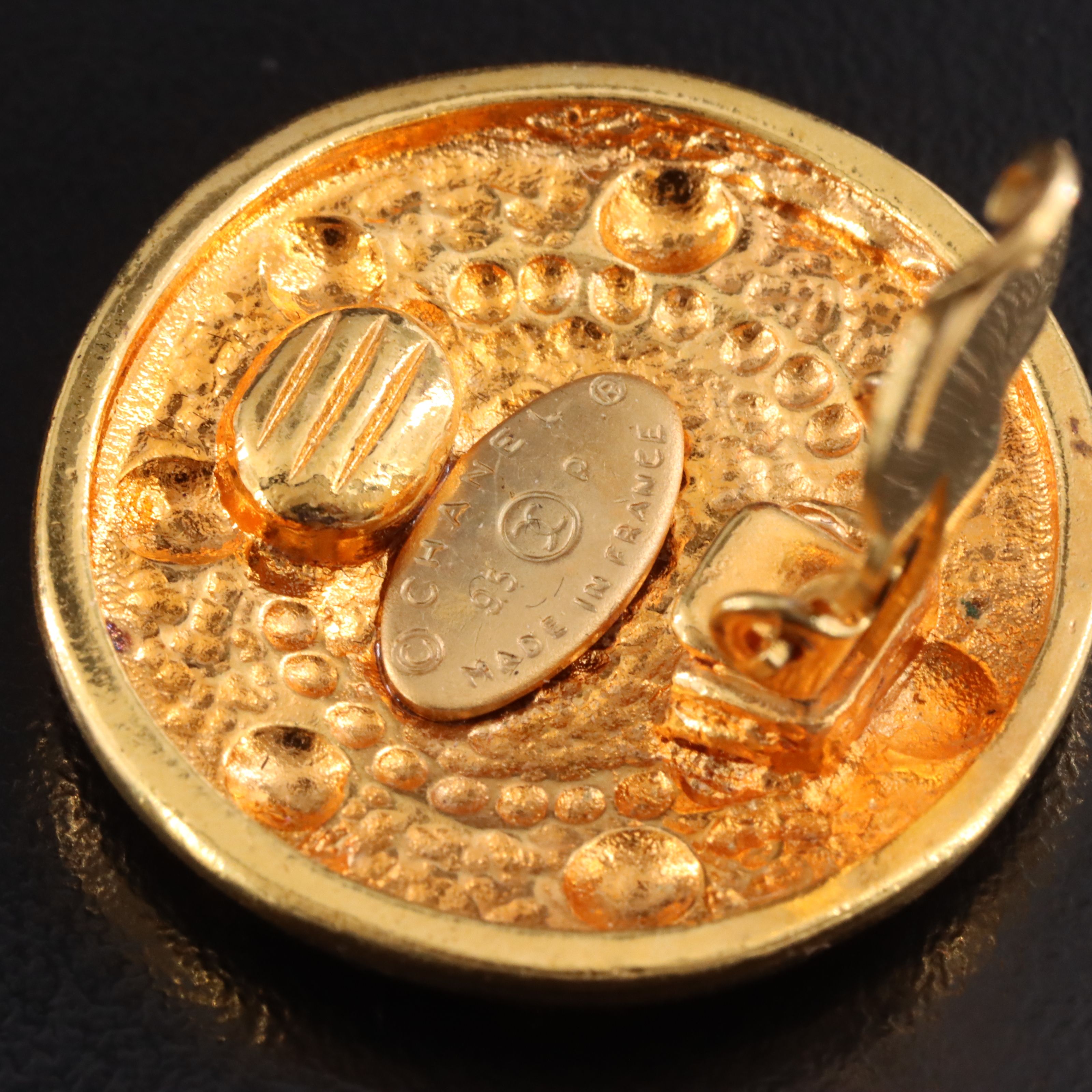 Chanel CC Rivet Style Clip Earrings