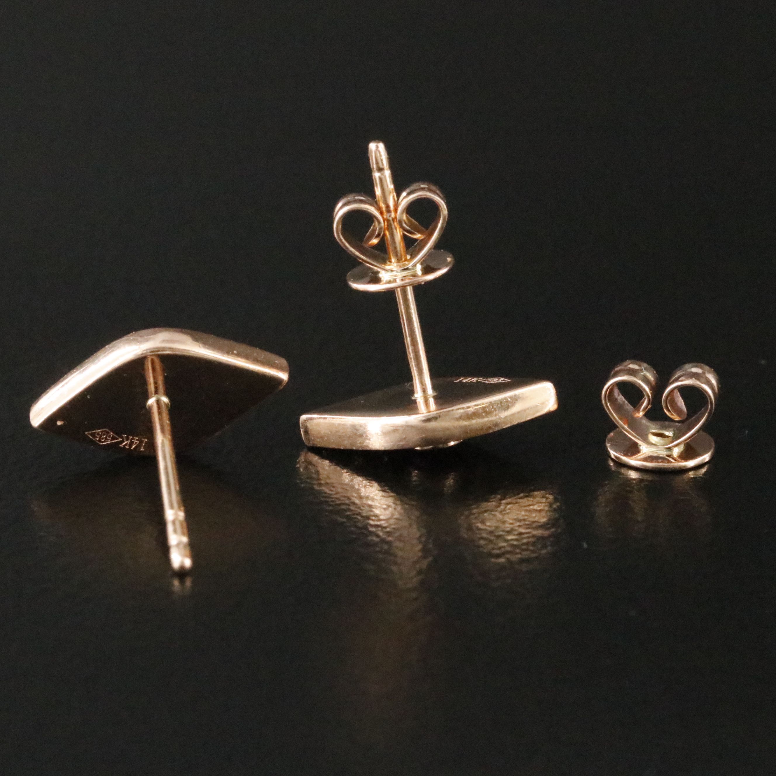 14K Rose Gold Ruby and Diamond Evil Eye Earrings