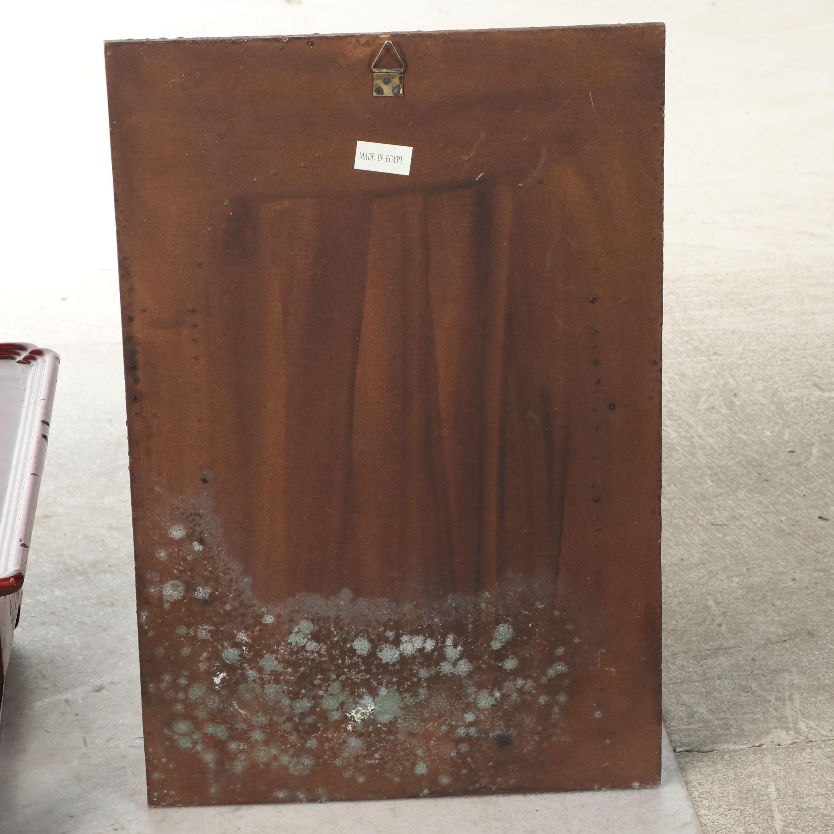 Egyptian Kilim Rug Mirror with Mahogany Finished Wood Table