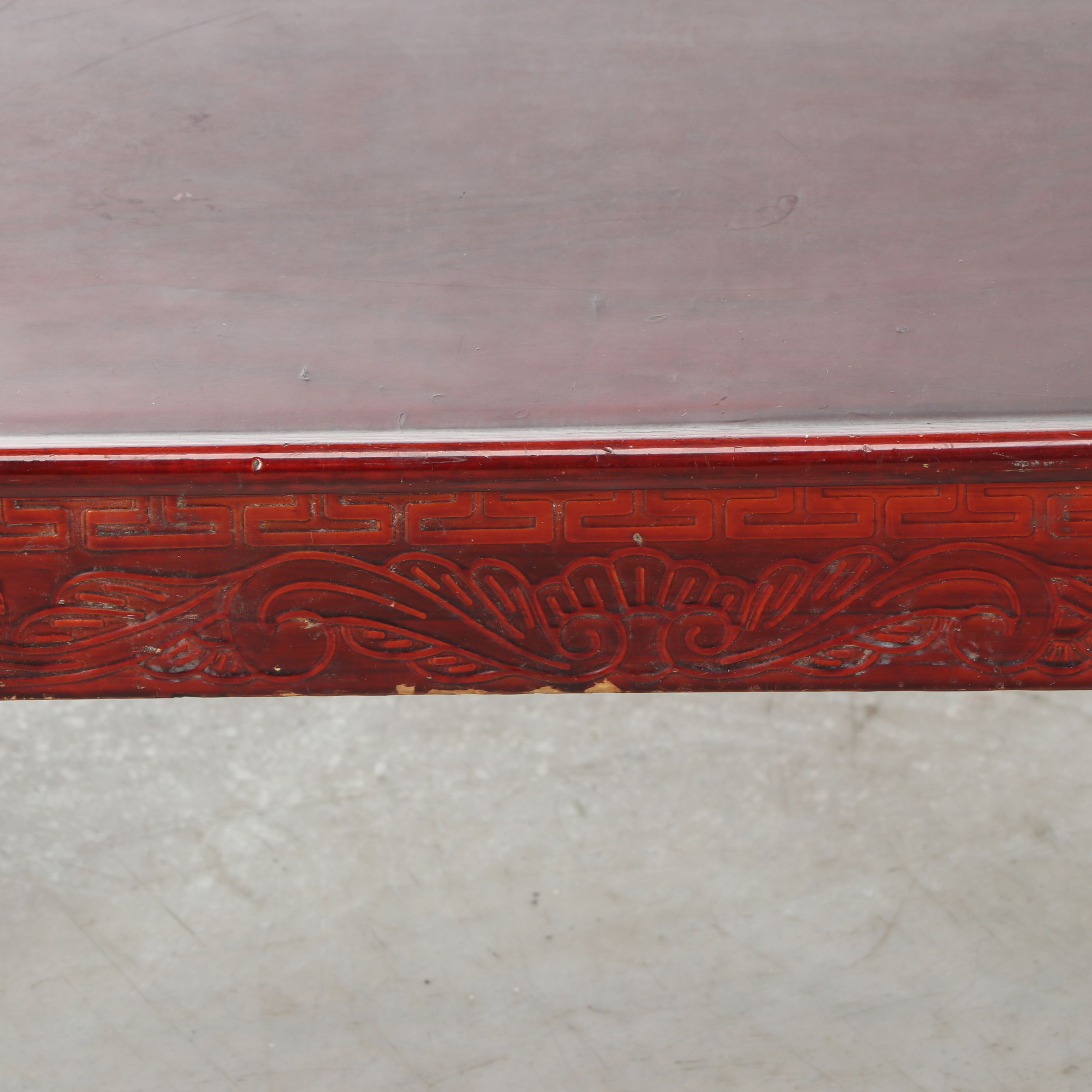 Egyptian Kilim Rug Mirror with Mahogany Finished Wood Table