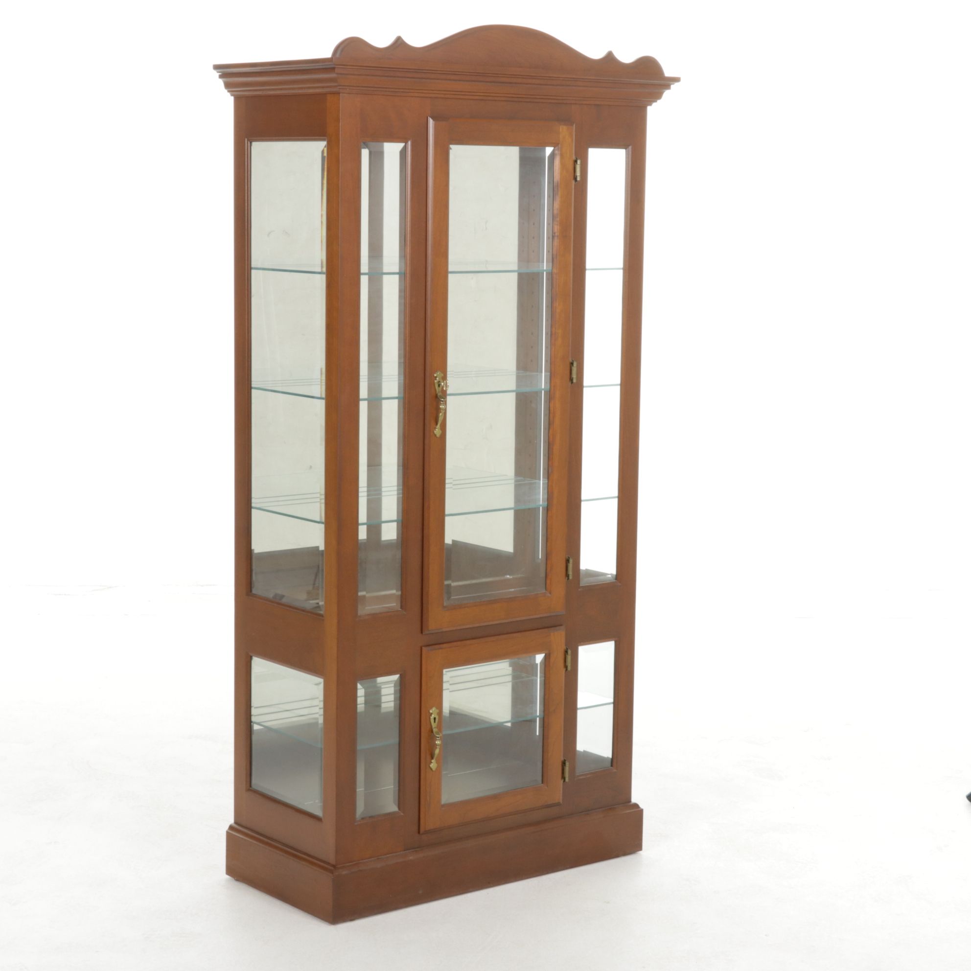 Cherry Illuminated Display Cabinet, 21st Century