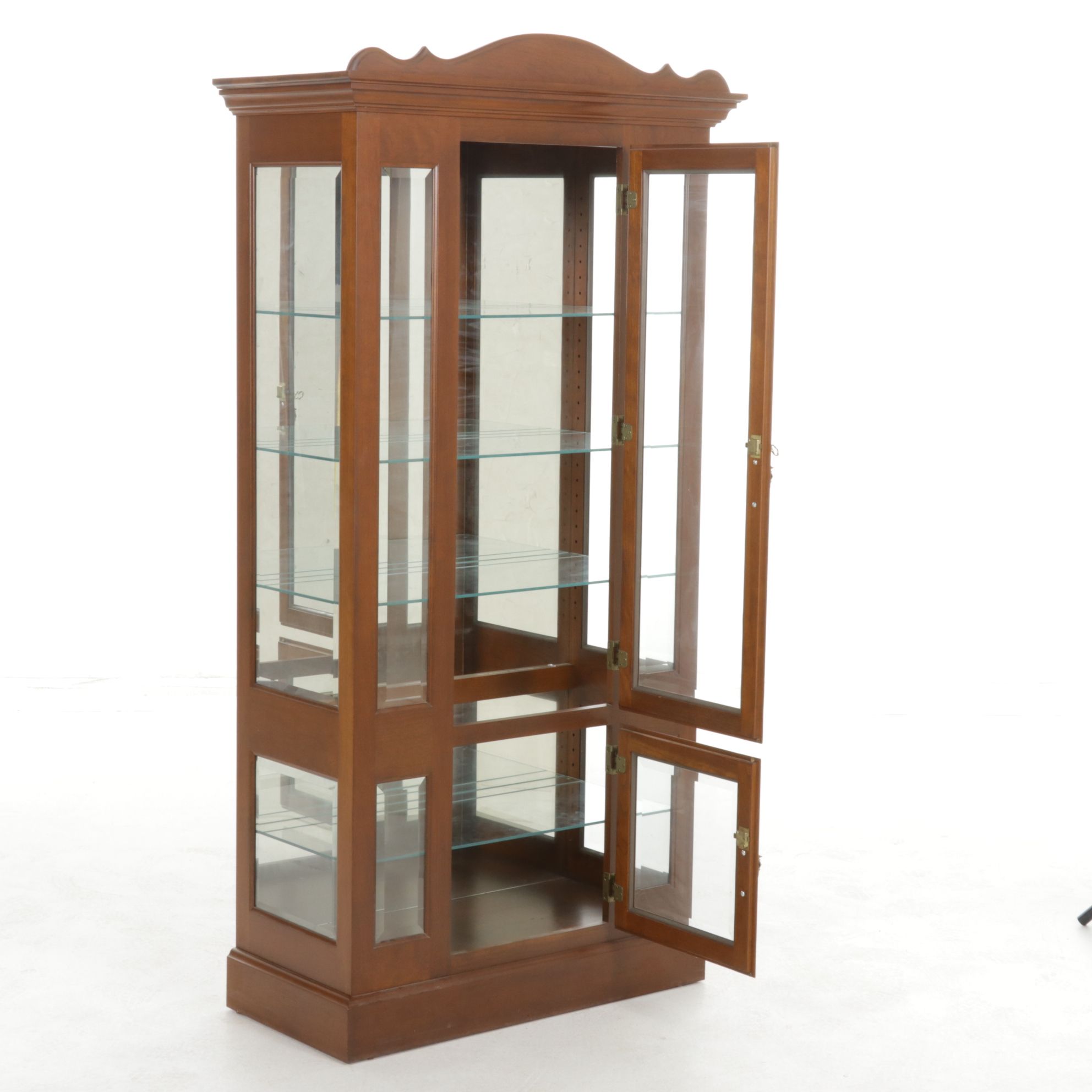 Cherry Illuminated Display Cabinet, 21st Century