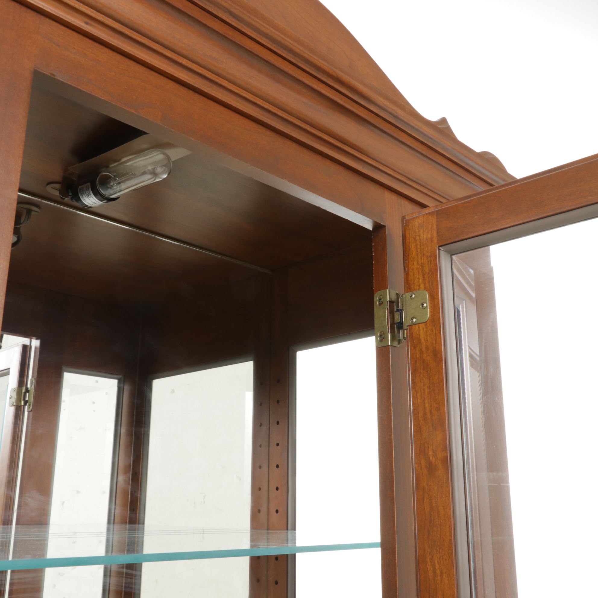 Cherry Illuminated Display Cabinet, 21st Century