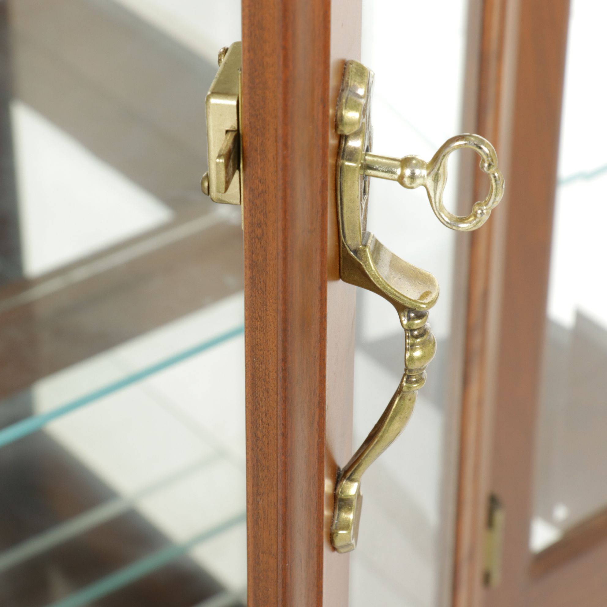 Cherry Illuminated Display Cabinet, 21st Century