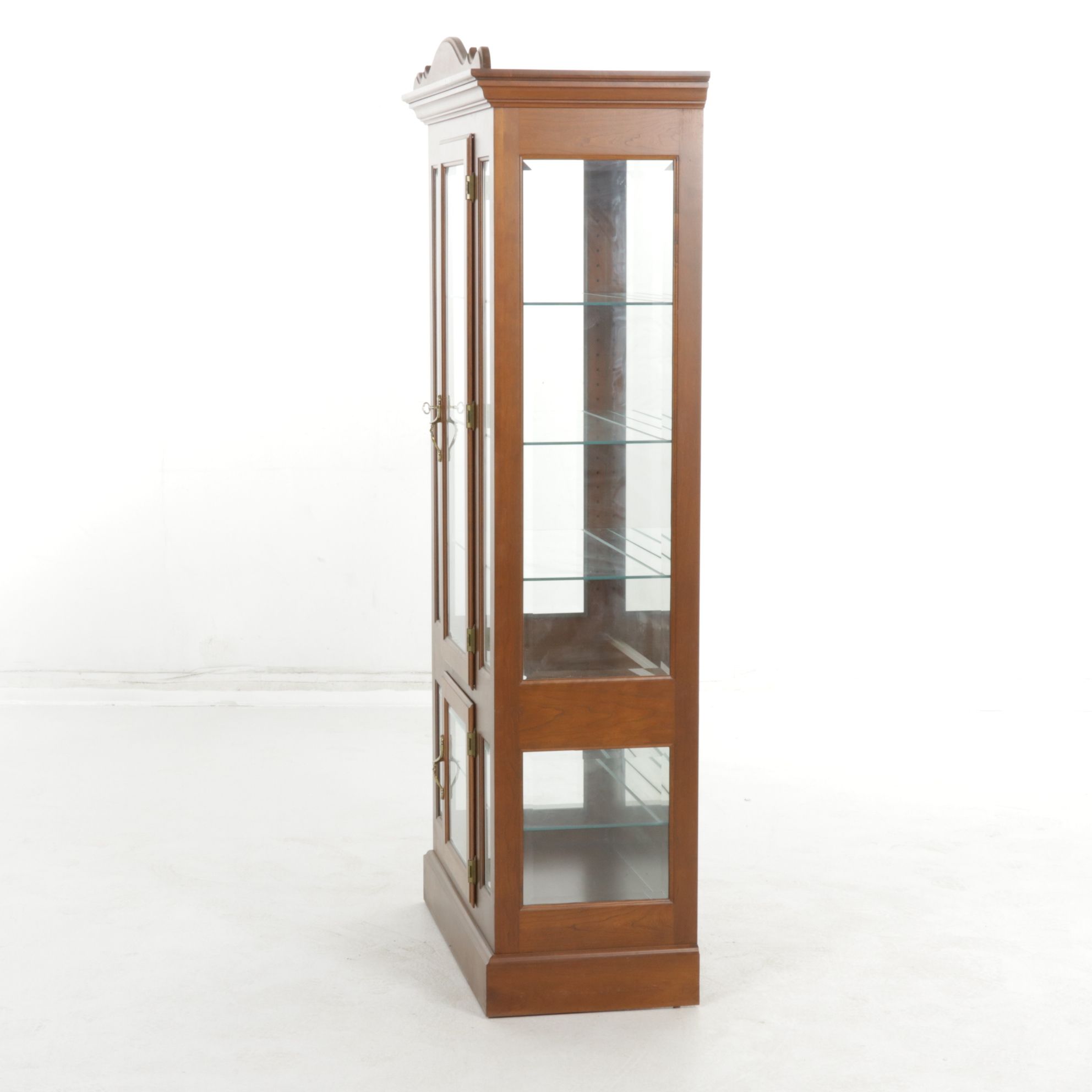 Cherry Illuminated Display Cabinet, 21st Century