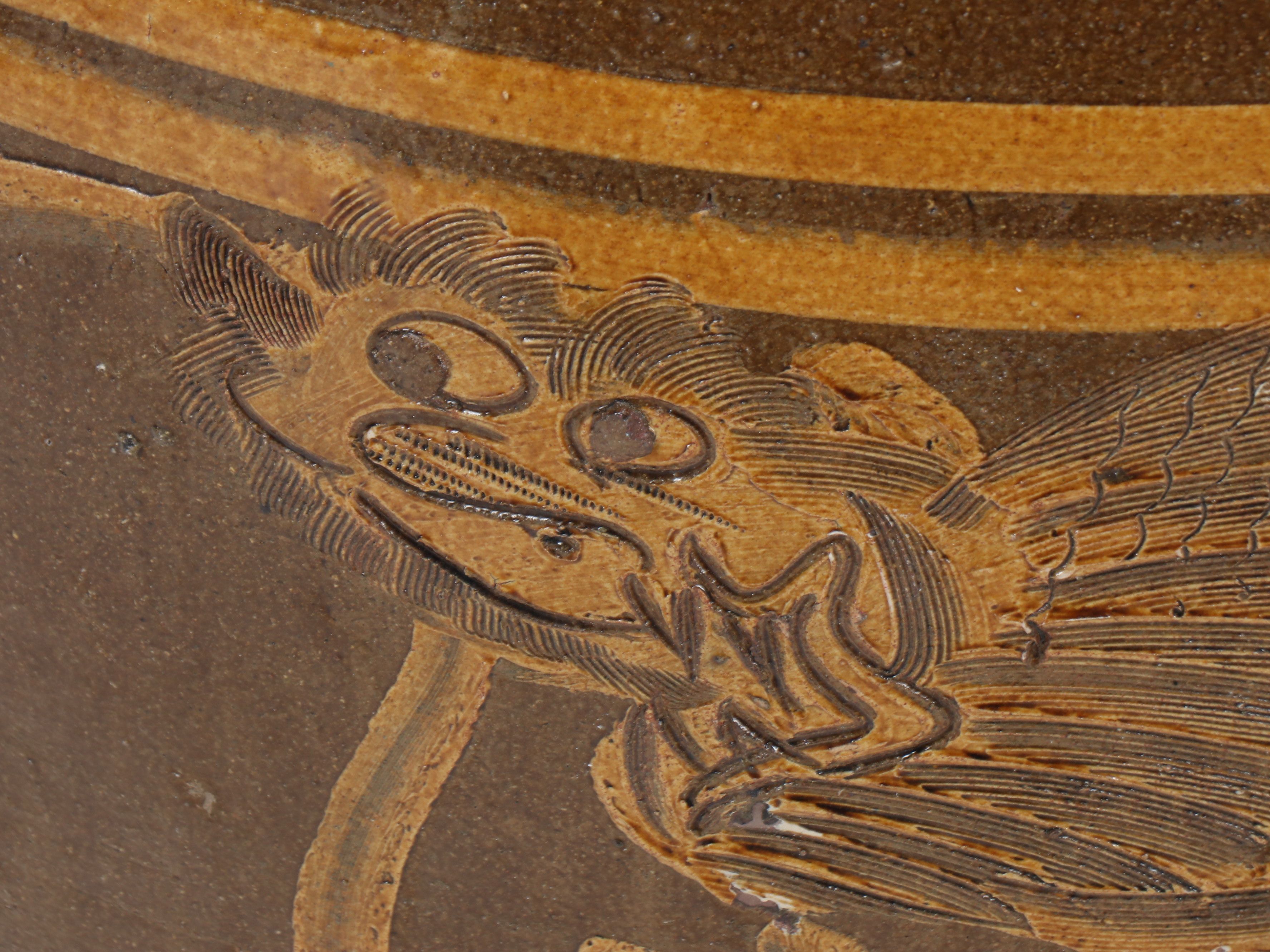 Thai Martaban Earthenware Dragon Water Pot