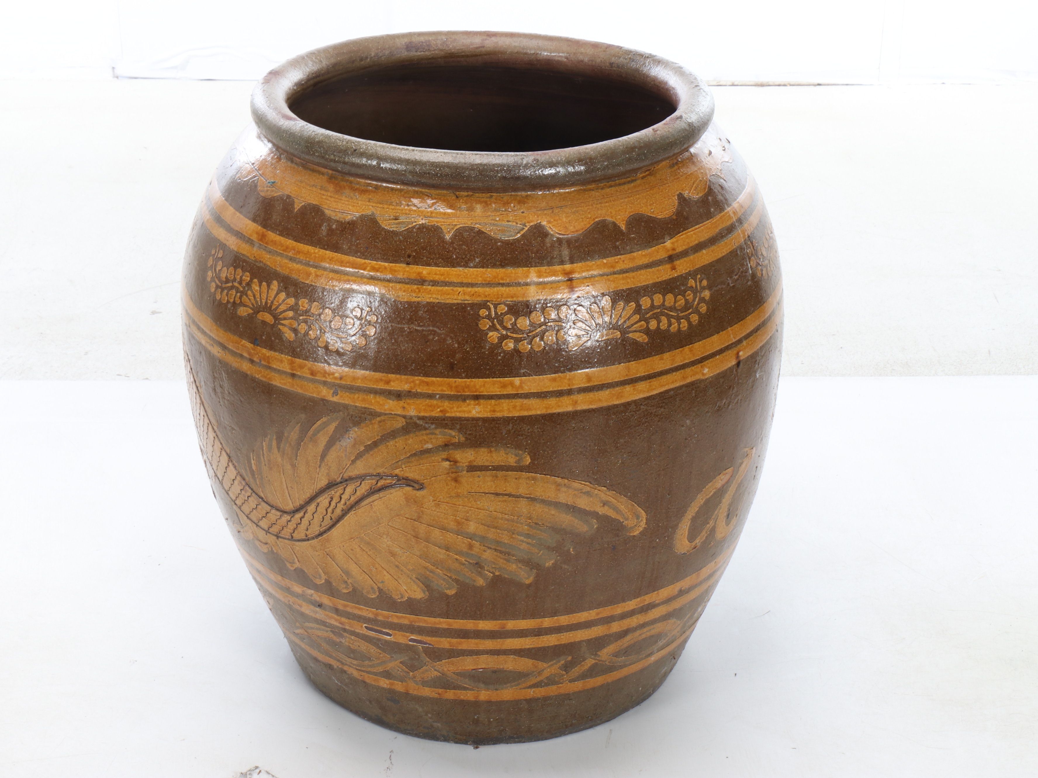 Thai Martaban Earthenware Dragon Water Pot