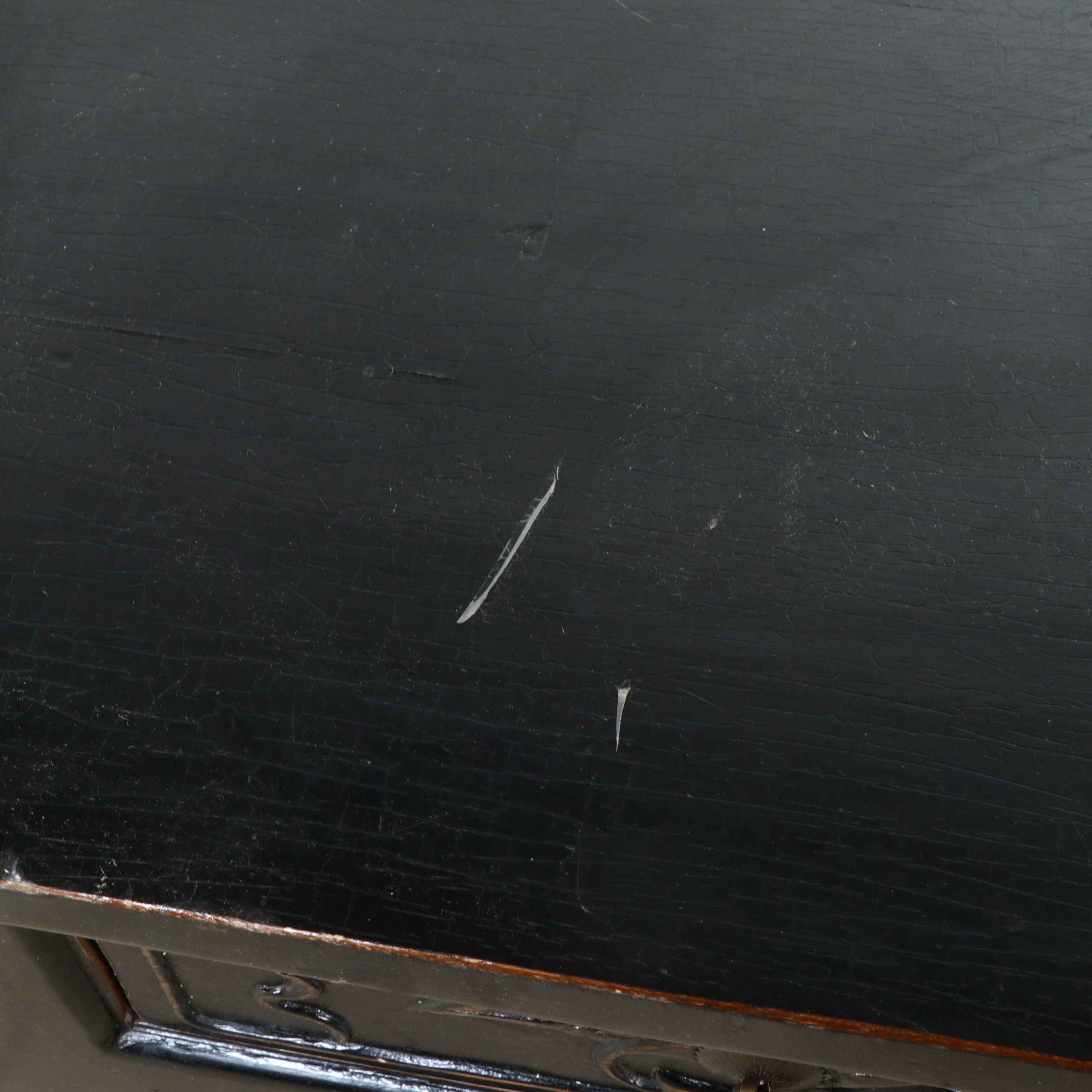 Chinese Black Lacquered Altar Table with Pierced Dragon Carvings