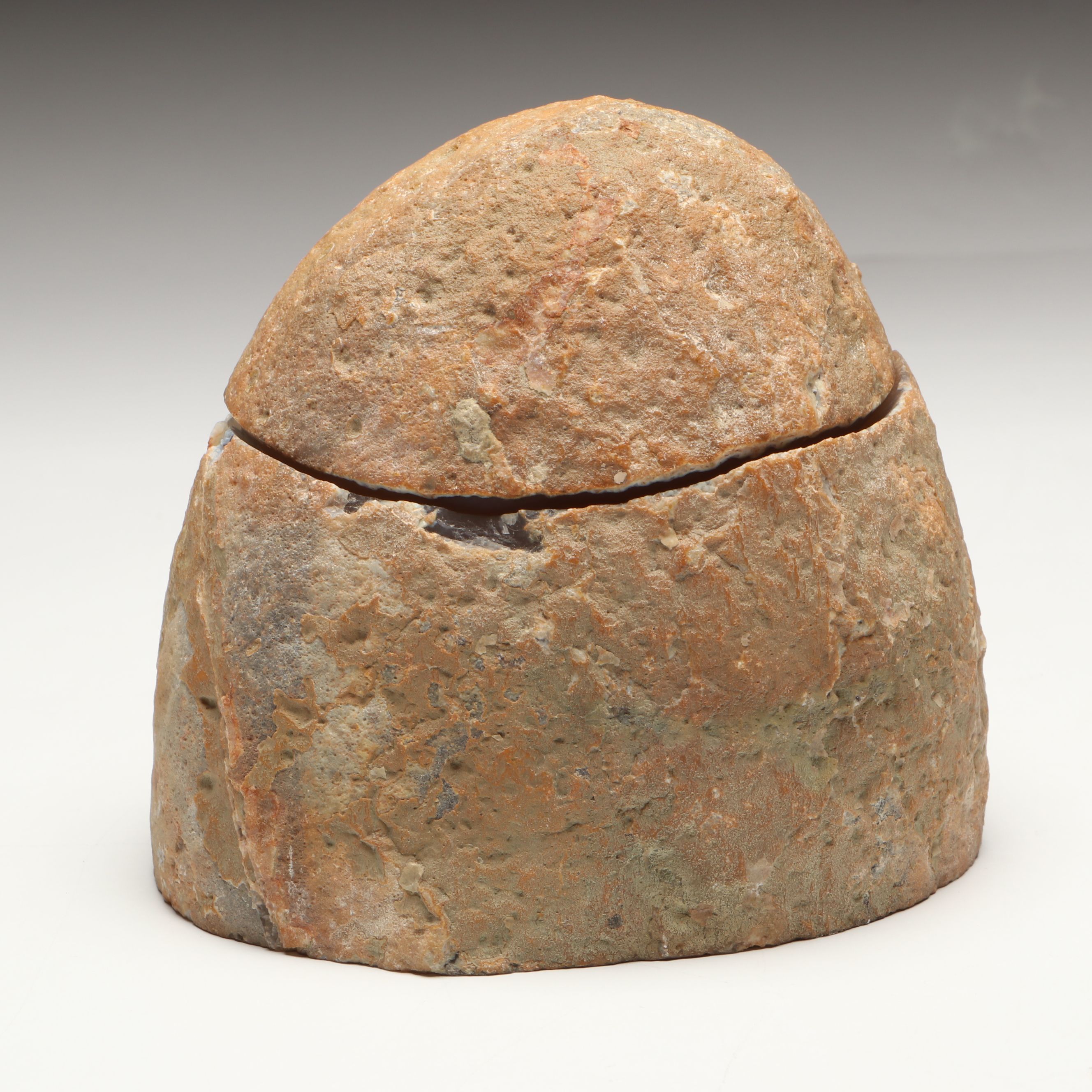 Split and Carved Calcite Cathedral Geode Specimen