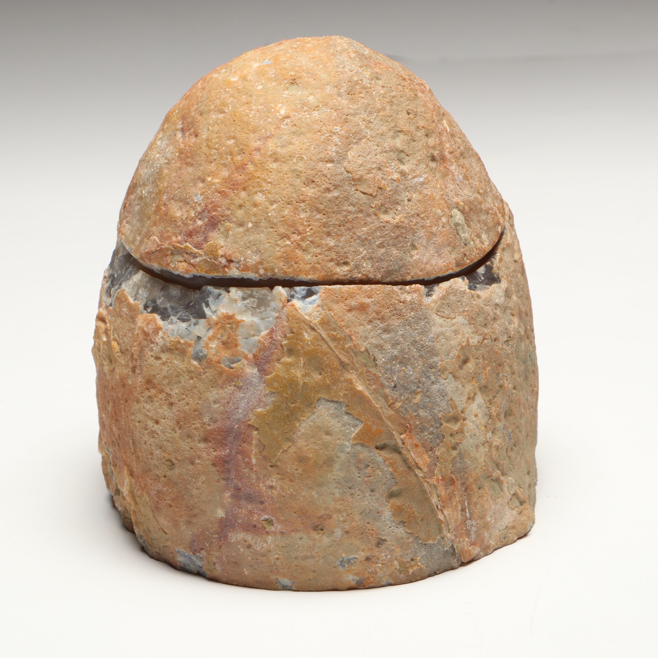 Split and Carved Calcite Cathedral Geode Specimen