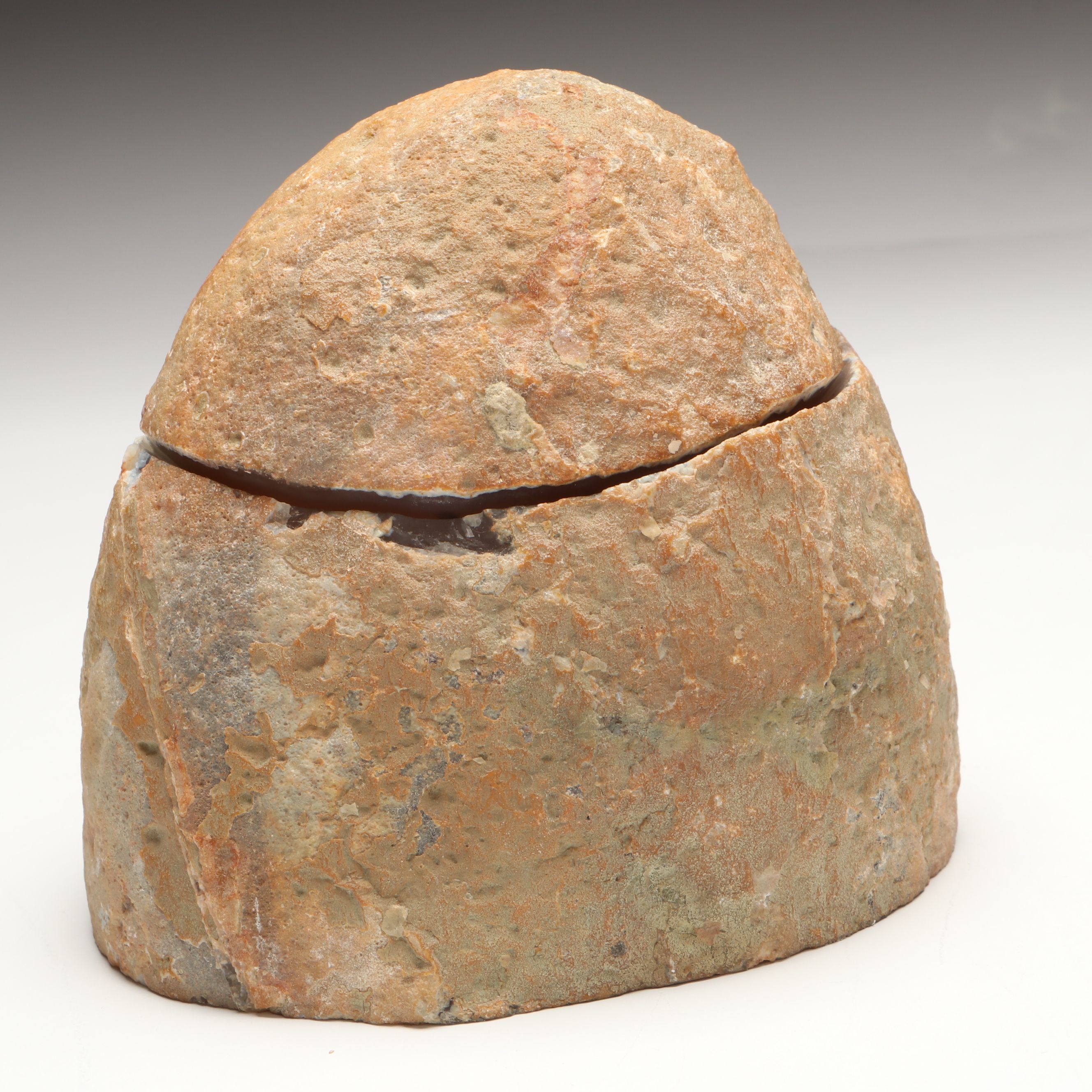 Split and Carved Calcite Cathedral Geode Specimen