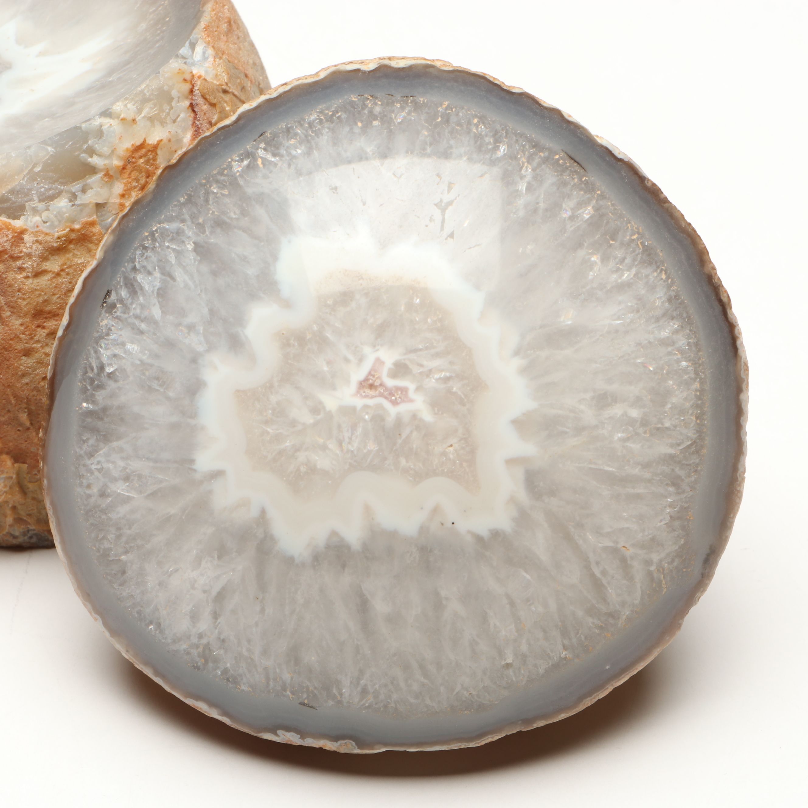 Split and Carved Calcite Cathedral Geode Specimen
