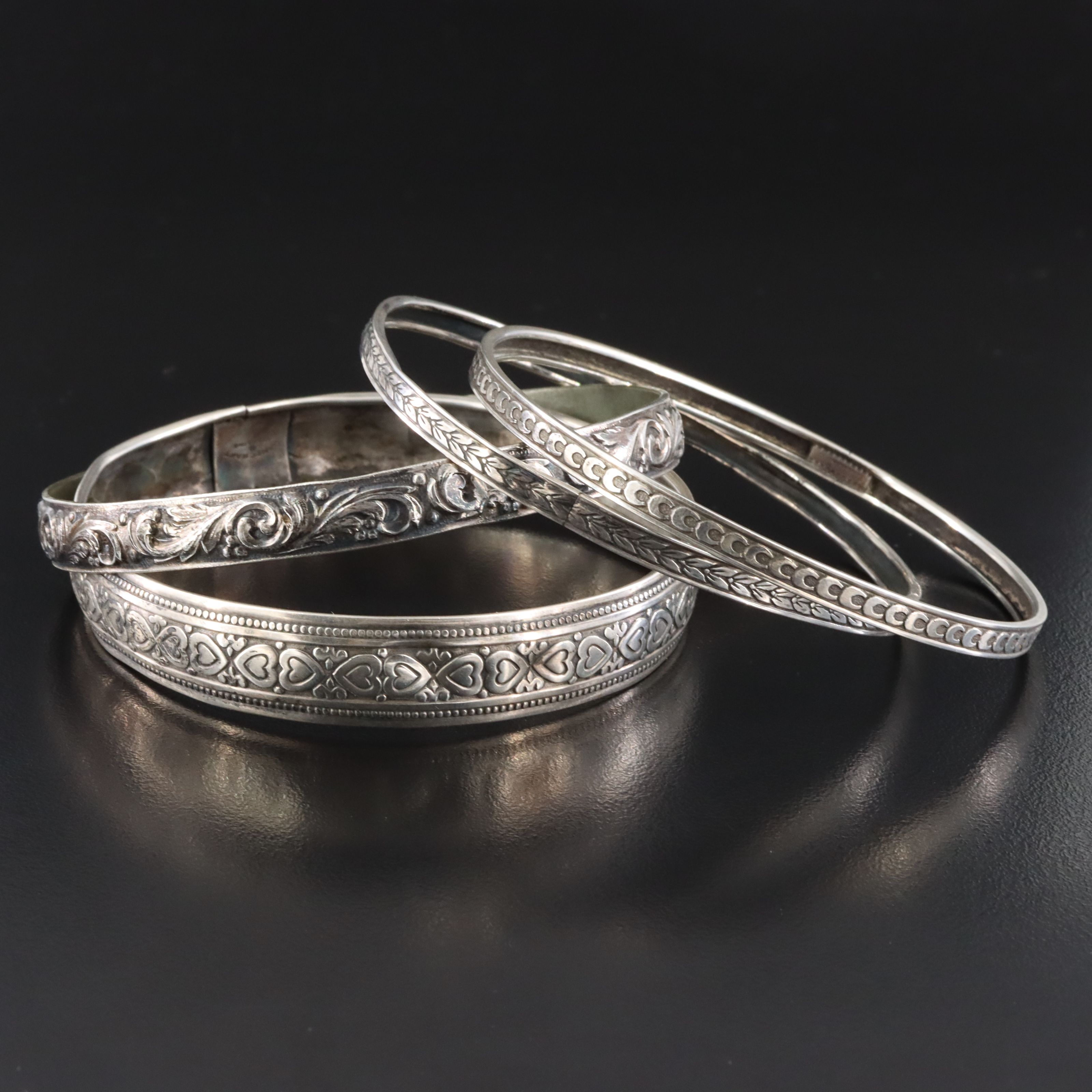800 Silver and Sterling Bangle Collection Featuring Danecraft
