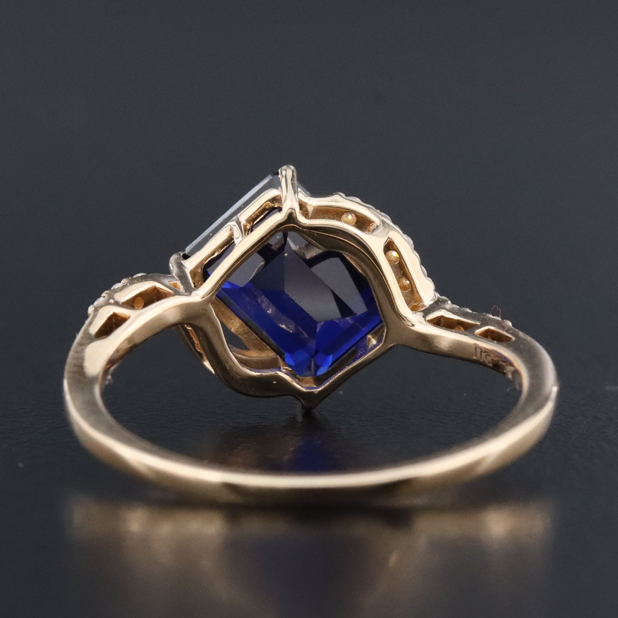 14K 2.61 CTW Lab Grown Sapphire and Moissanite Ring